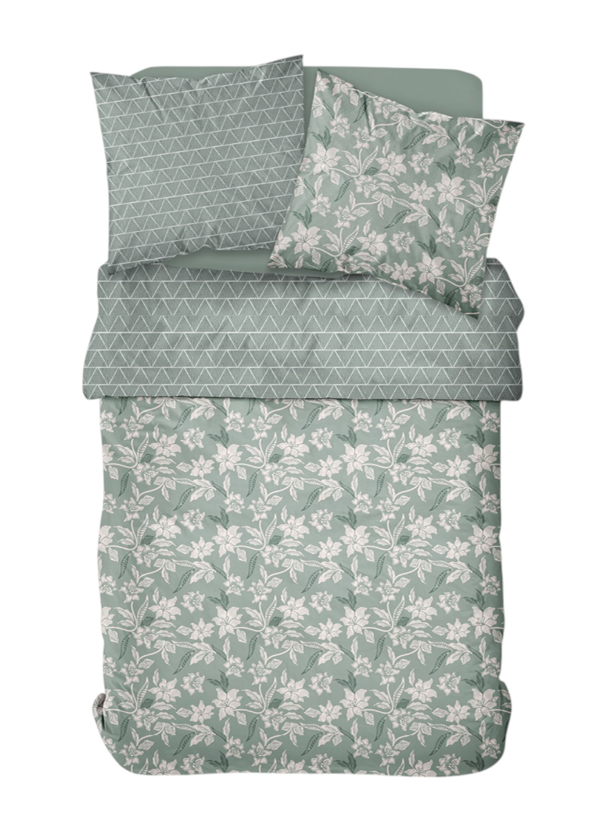 Printed cotton bed set TODAY LINGE DE MAISON Green
