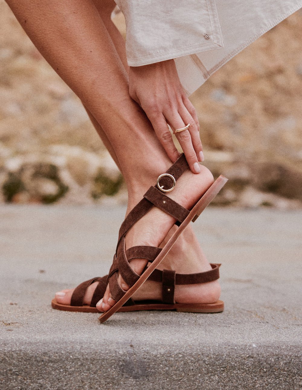 Faux leather sandals ODAJE EX. M.MOUSTACHE Brown