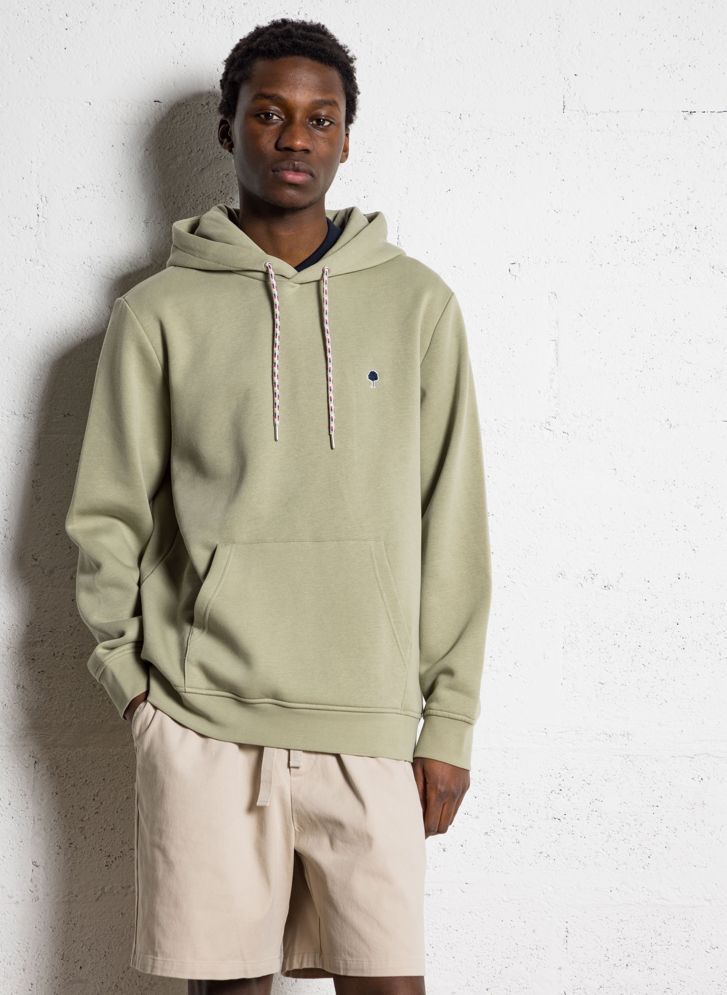 Gerade geschnittene Shorts aus Baumwoll-Mix Beige