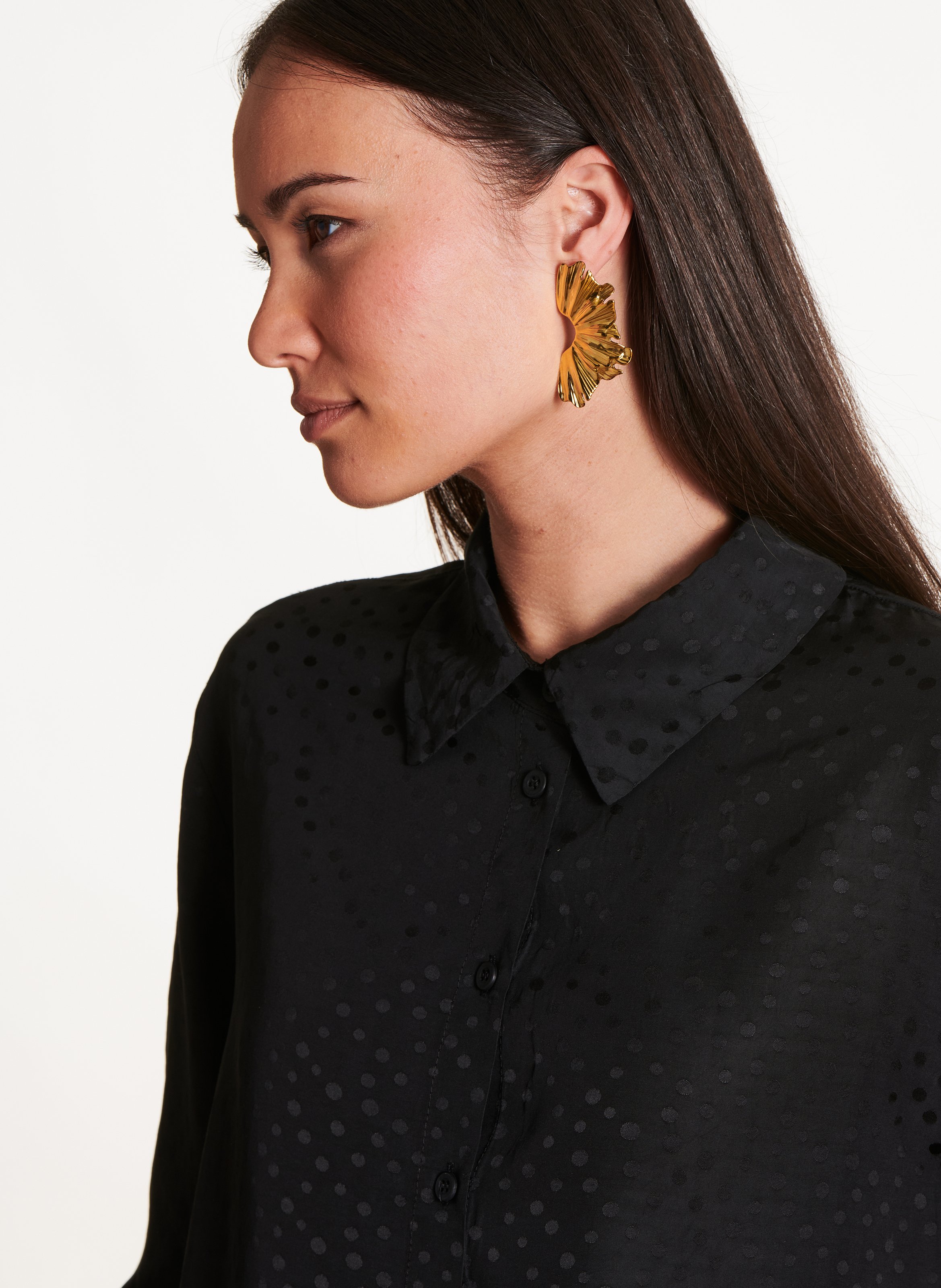Loose-fit shirt with classic collar LA FEE MARABOUTEE Black