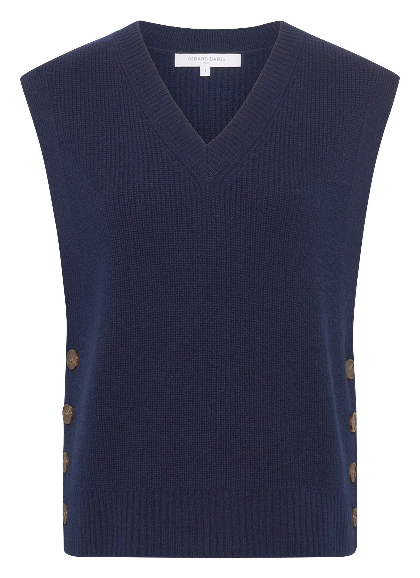 Mouwloze, wollen trui GERARD DAREL Blauw