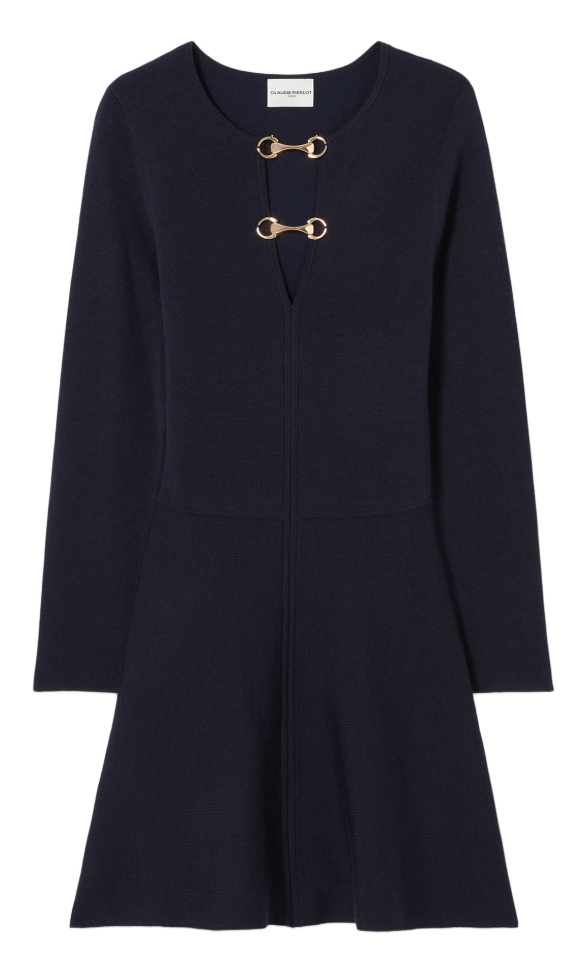 Robe courte cintrée à col V unie CLAUDIE PIERLOT Bleu