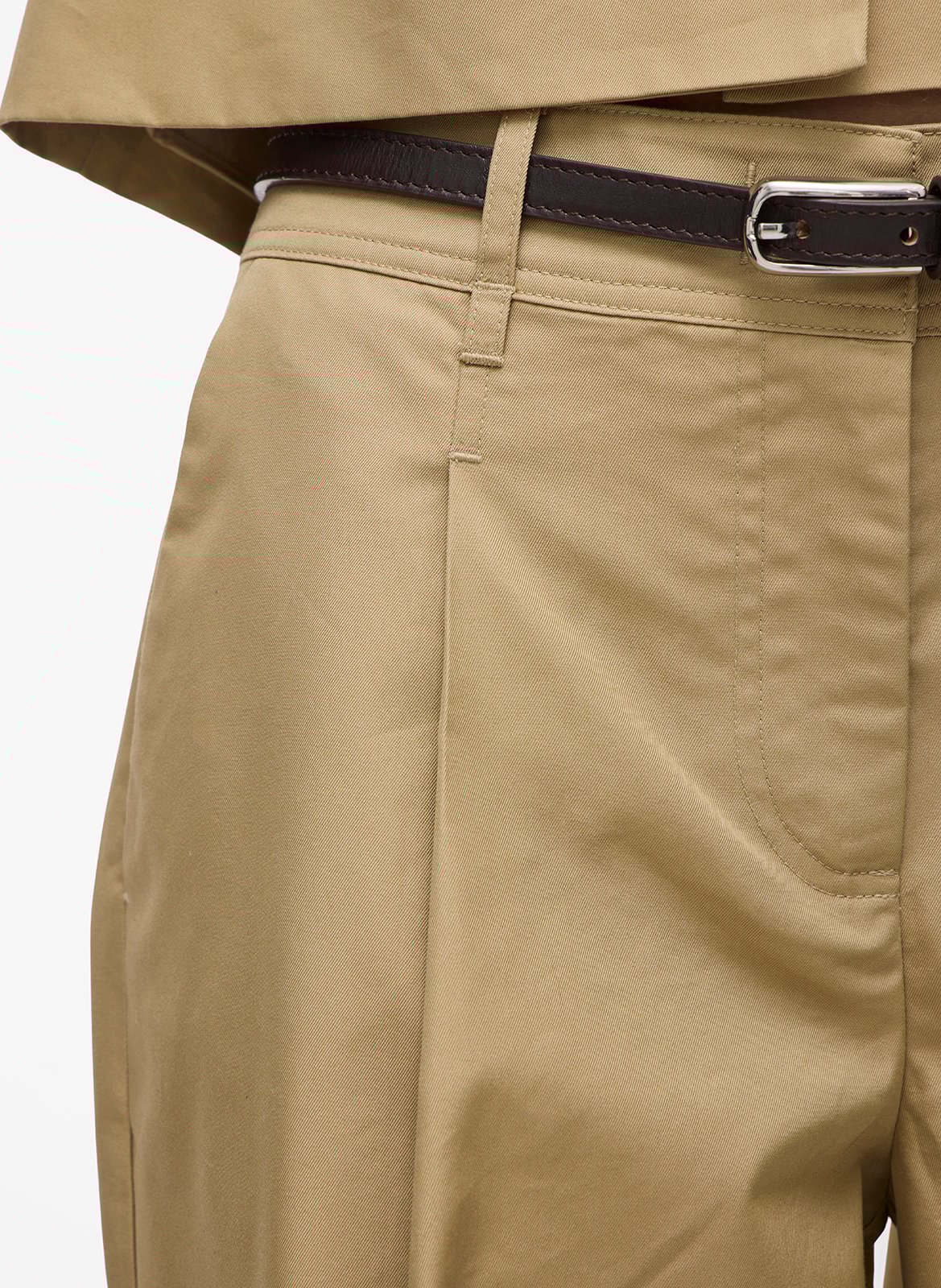 Wide pleated pants in blended cotton ROUGE EDIT Beige