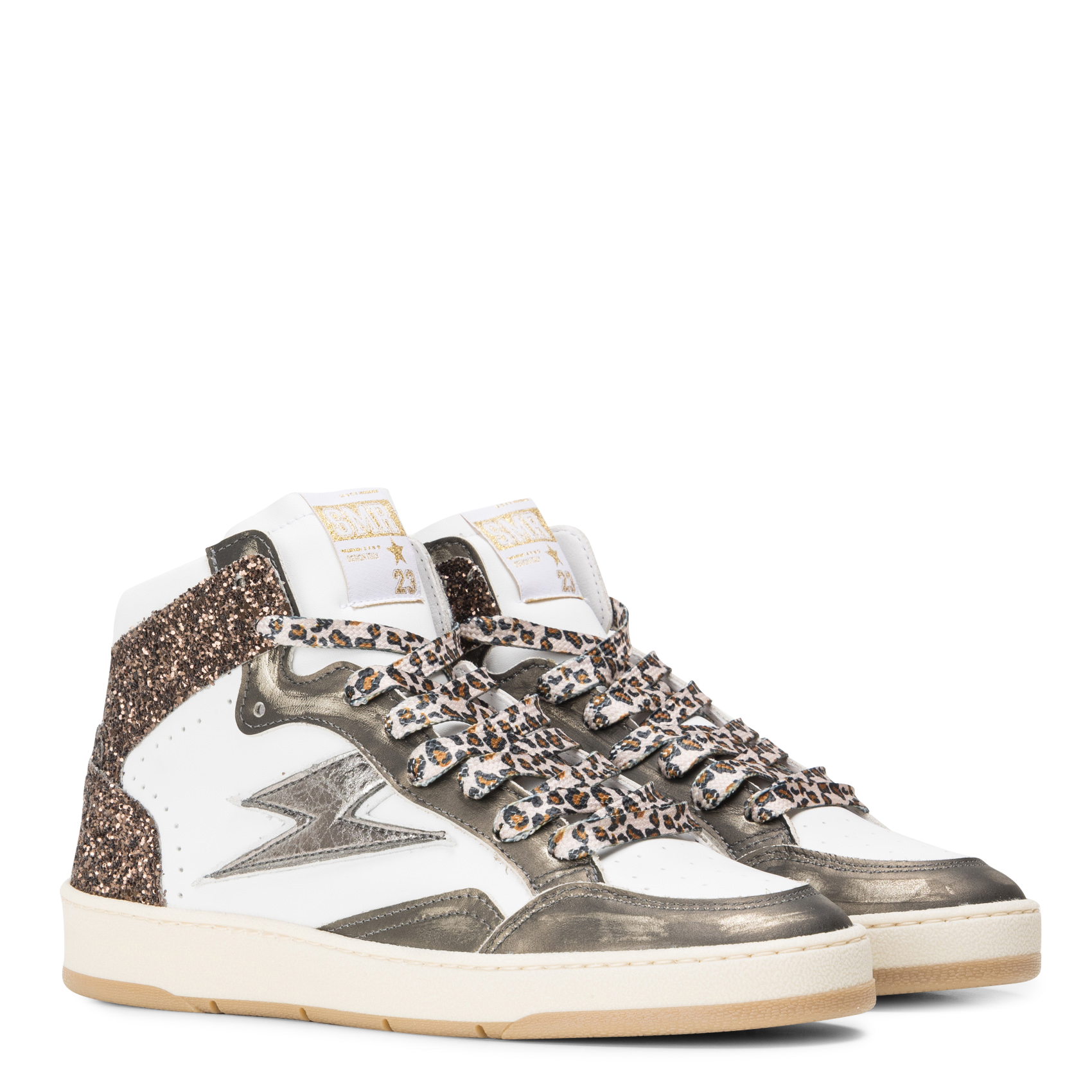 Baskets hautes en cuir mélangé SEMERDJIAN - SMR Marron