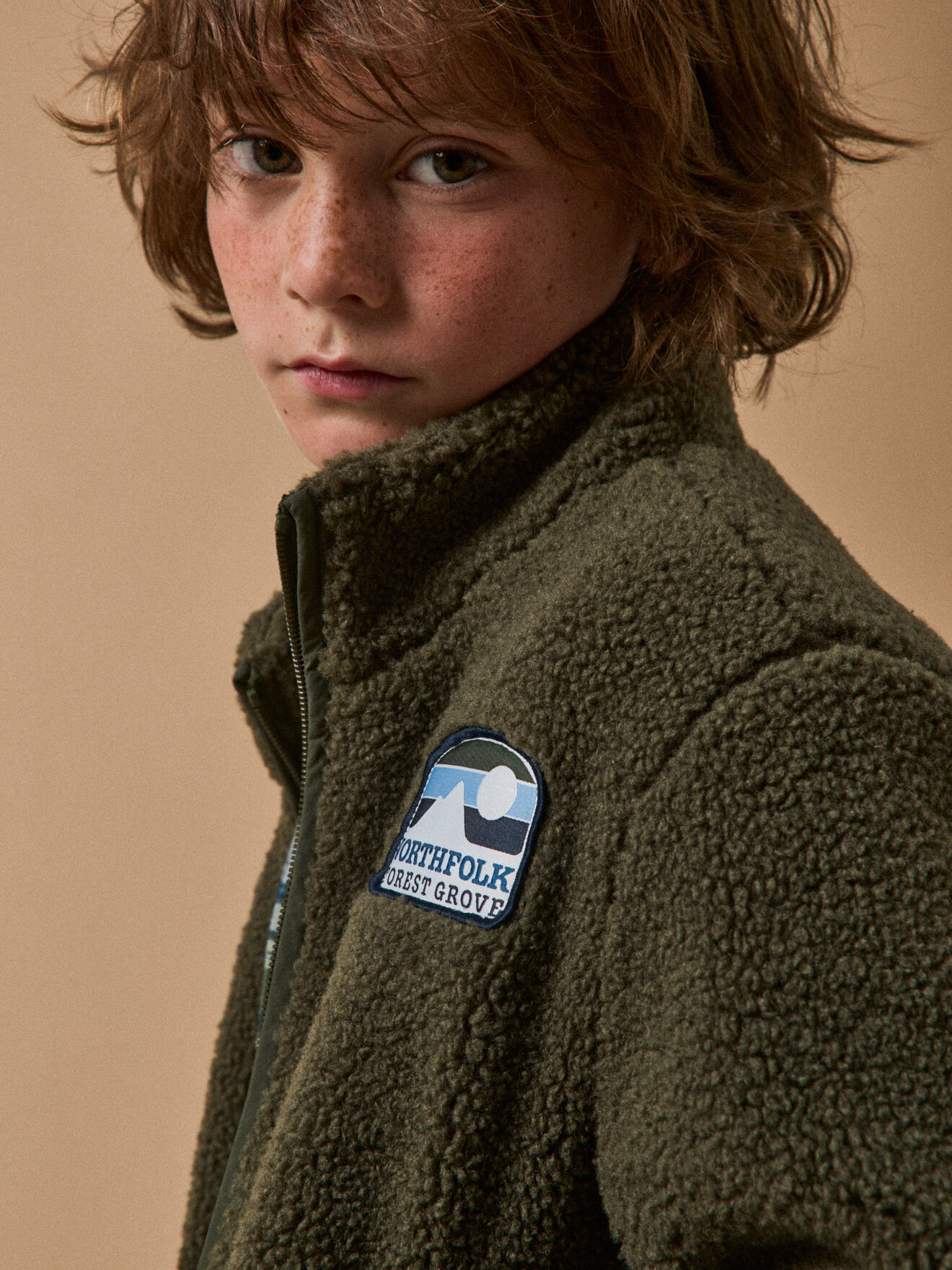 Zip-up sherpa cardigan CYRILLUS Green