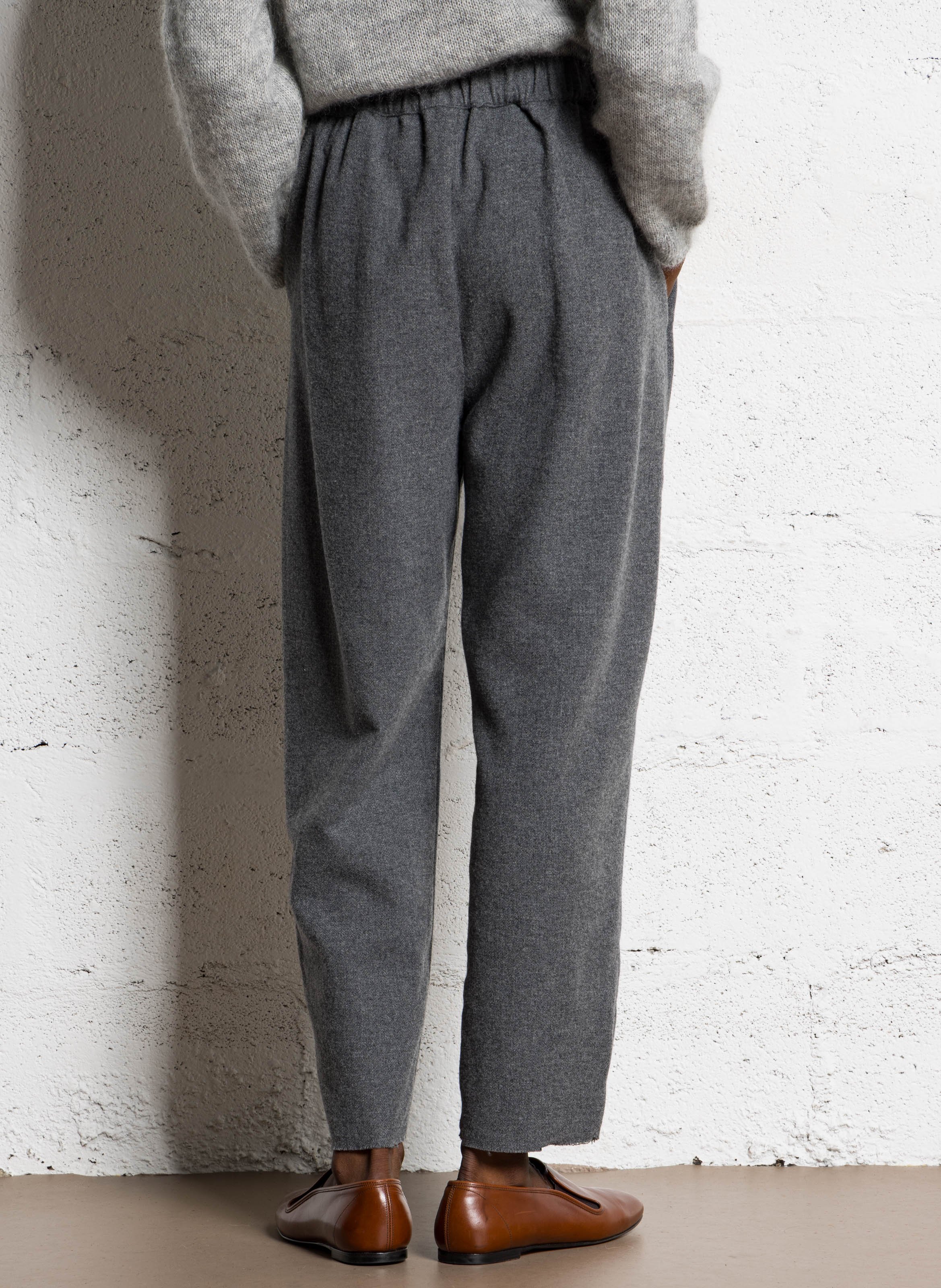 Pantalon large en laine mélangée MASSCOB Argent