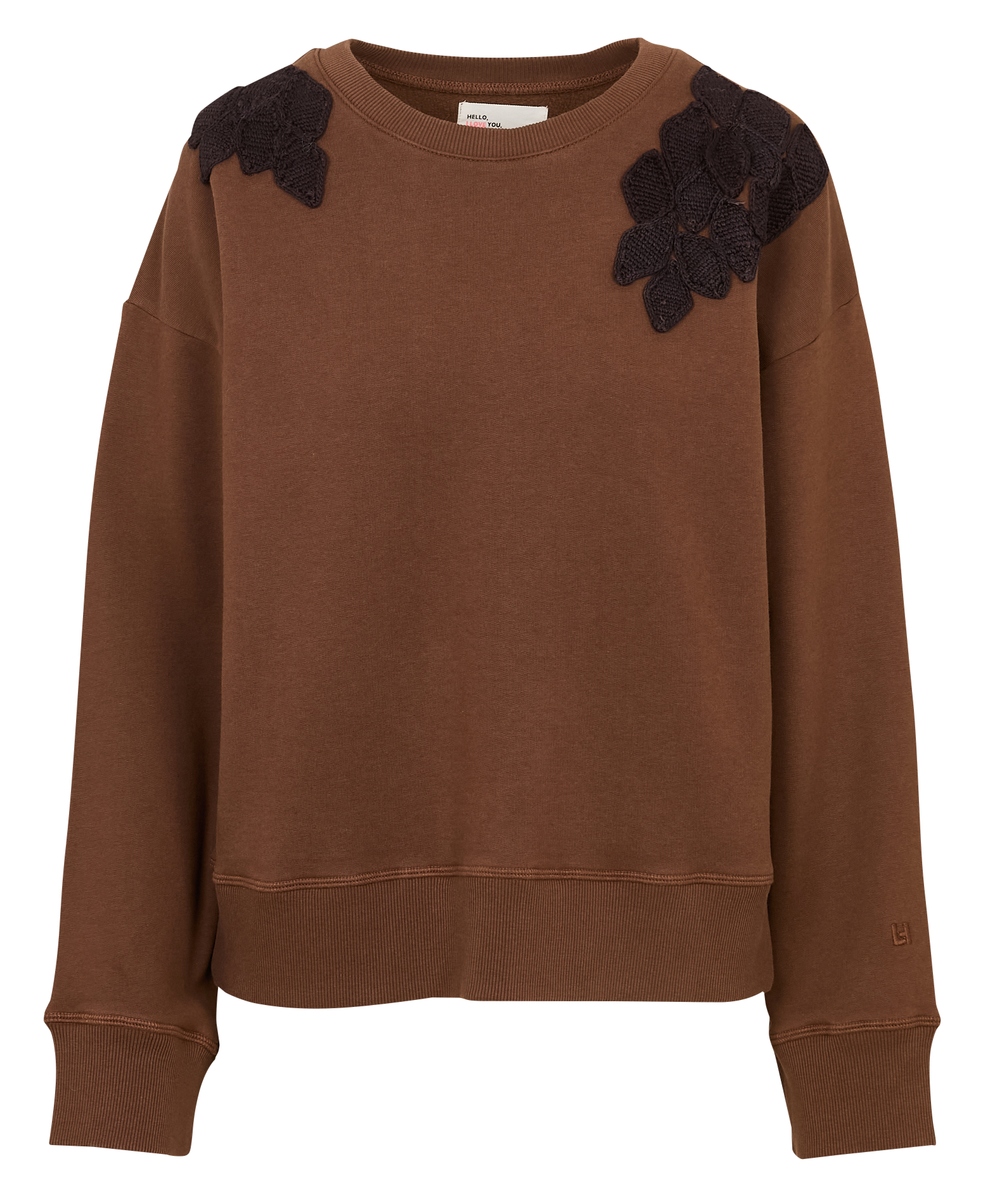 Geborduurd katoenen sweatshirt LEON & HARPER Bruin