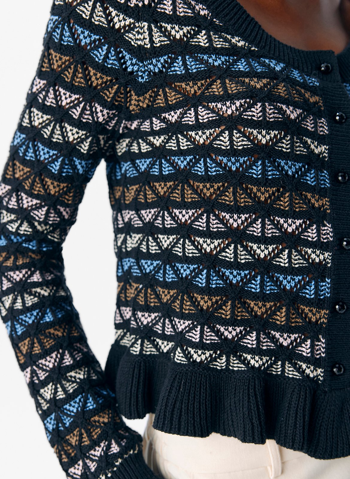 Ronde hals vest van biologisch katoen OBJECT Zwart