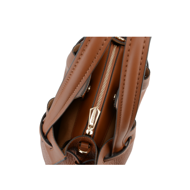 Handbag - cowhide leather POURCHET Brown