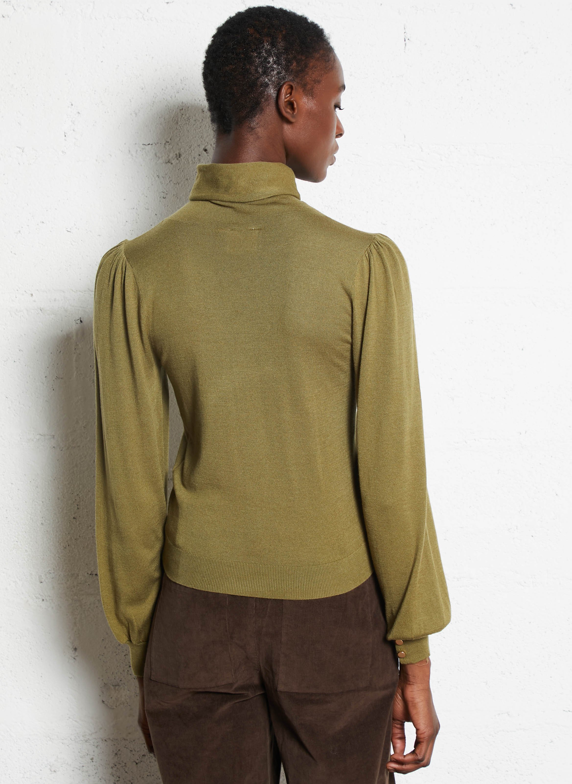 Fitted turtleneck sweater PETITE MENDIGOTE Khaki