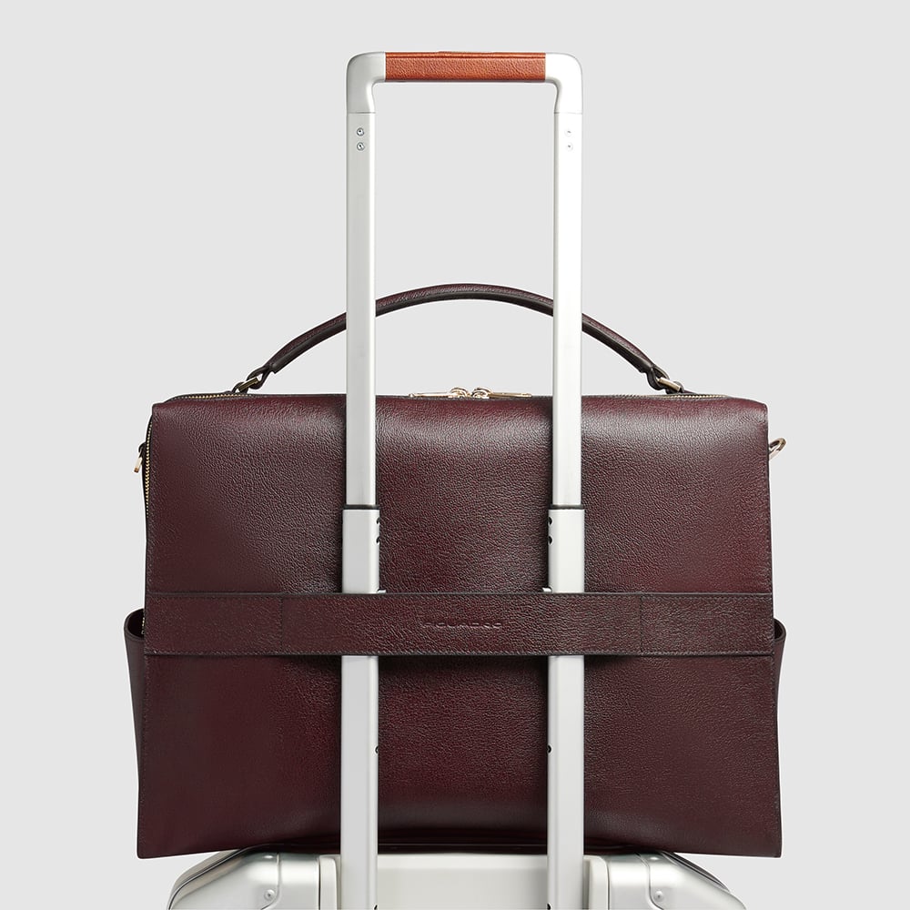 Women's laptop bag with iPad® compartment, shock protection, and RFID protection PIQUADRO Red