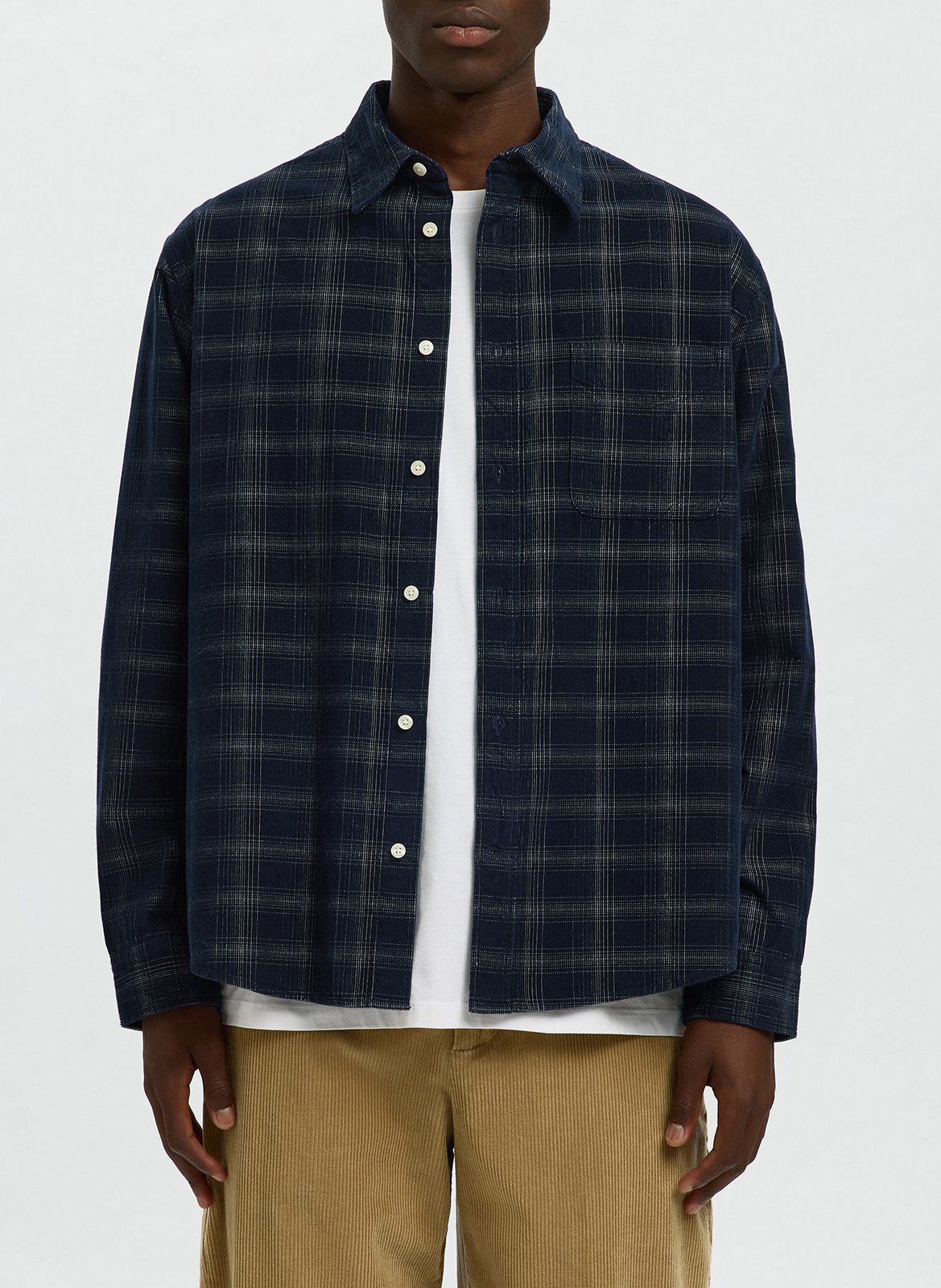 Chemise col classique en coton bio SELECTED Bleu