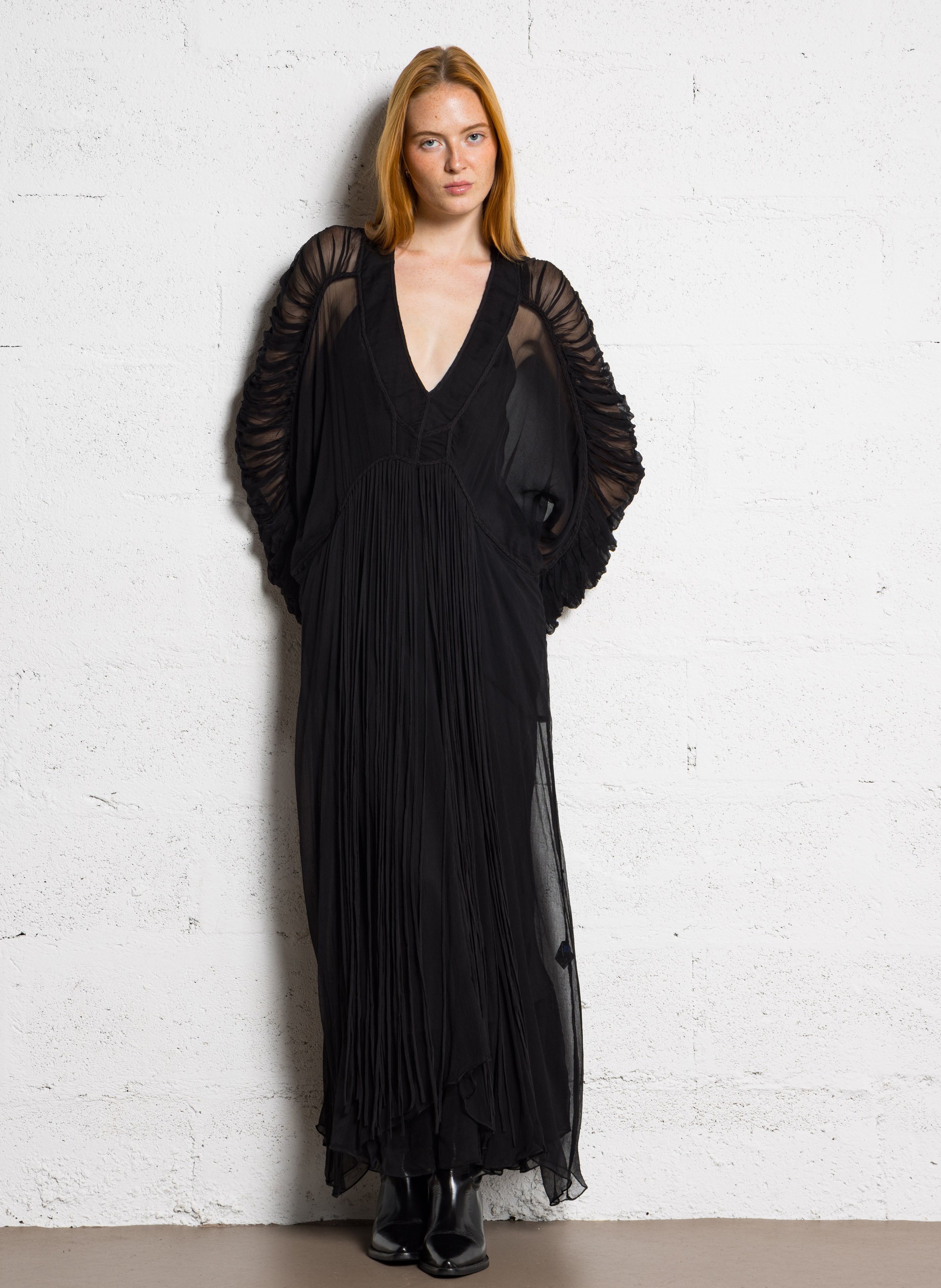 Robe longue col V MES DEMOISELLES Noir
