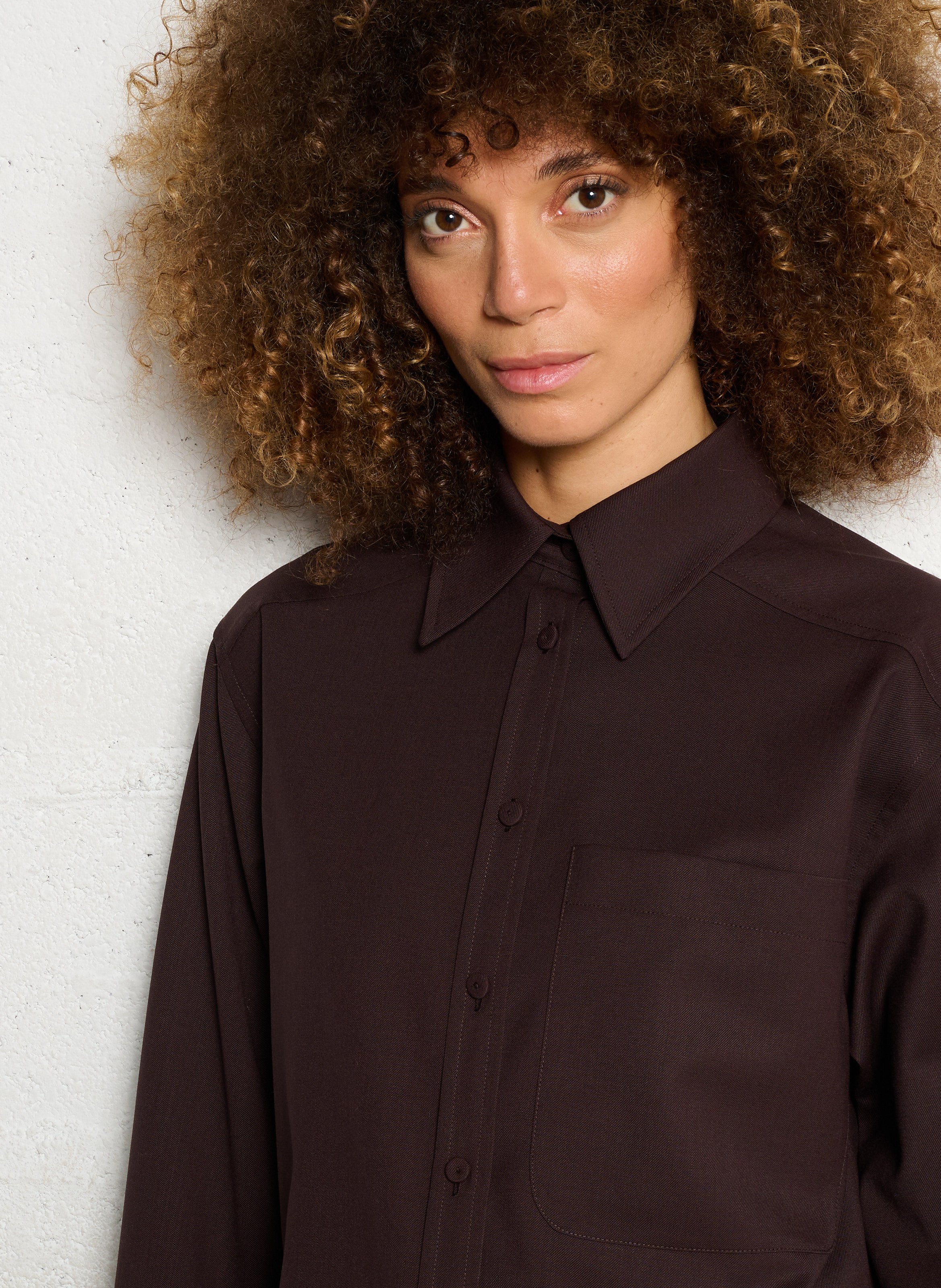 Chemise oversize col classique MARGAUX LONNBERG Marron