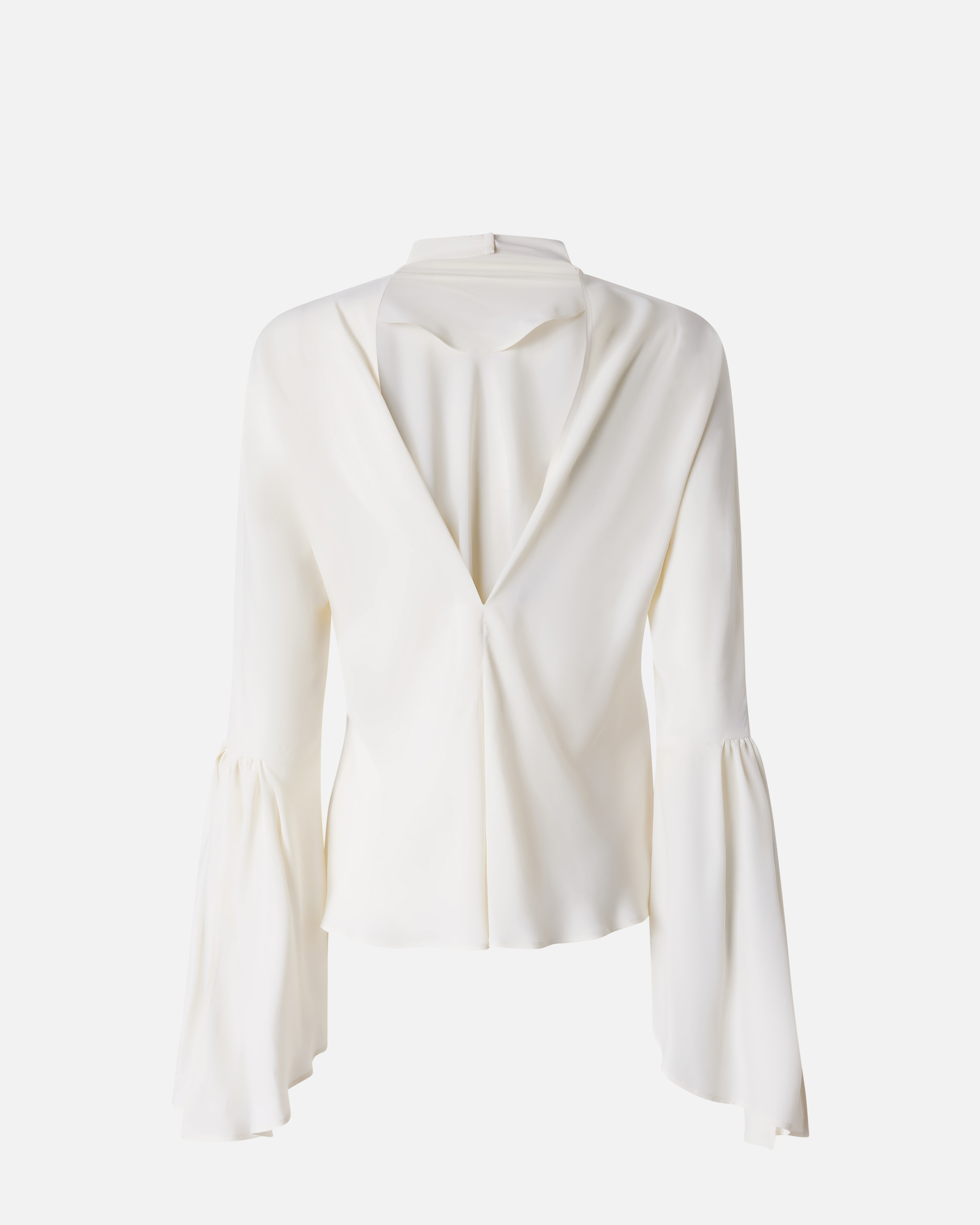 Crepe de chine blouse with puff sleeves PINKO White