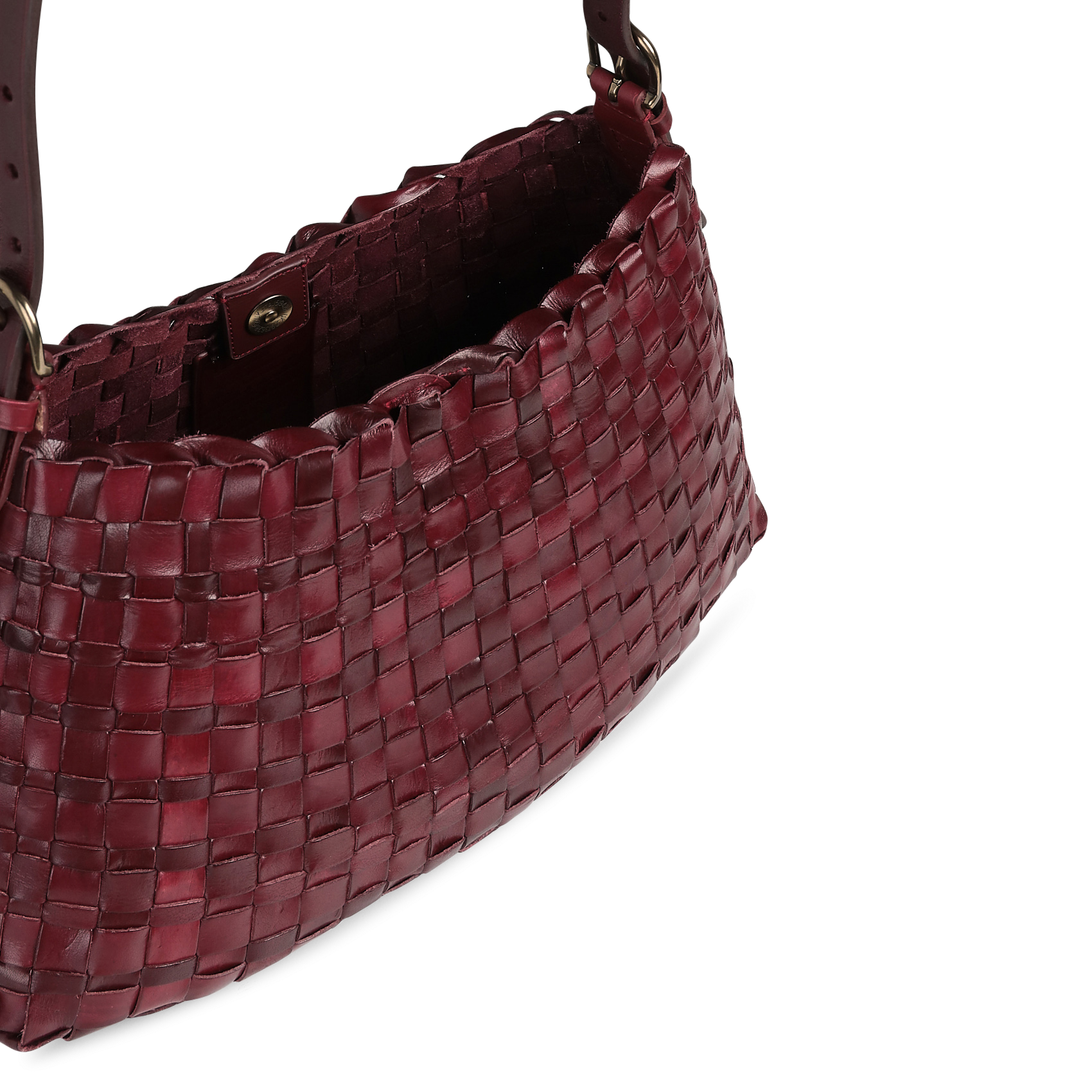 Woven leather shoulder bag DRAGON DIFFUSION Red