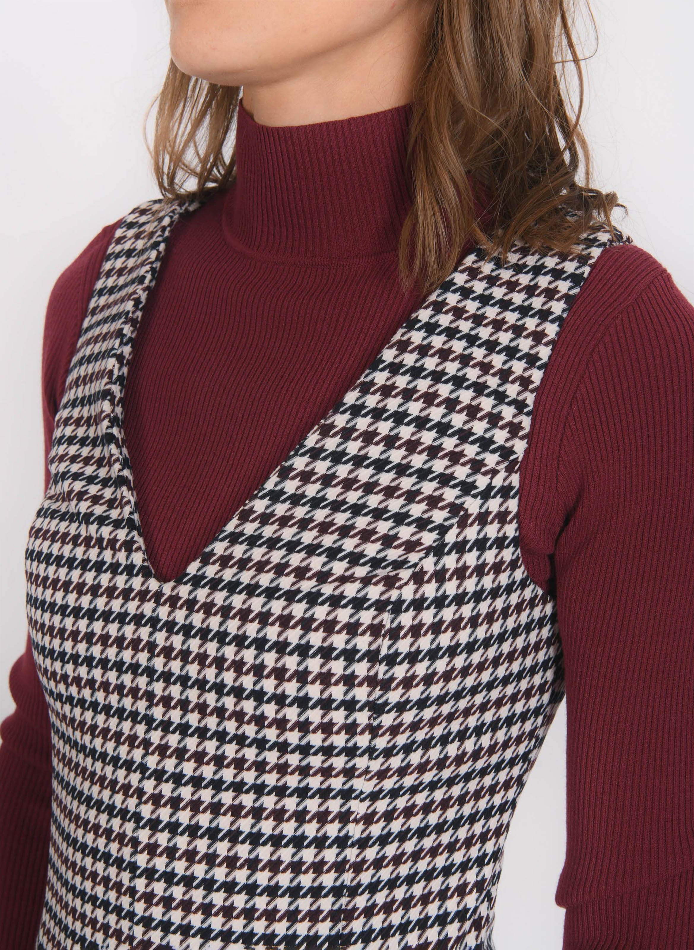 Korte jurk met V-hals en print KOOKAI Blauw