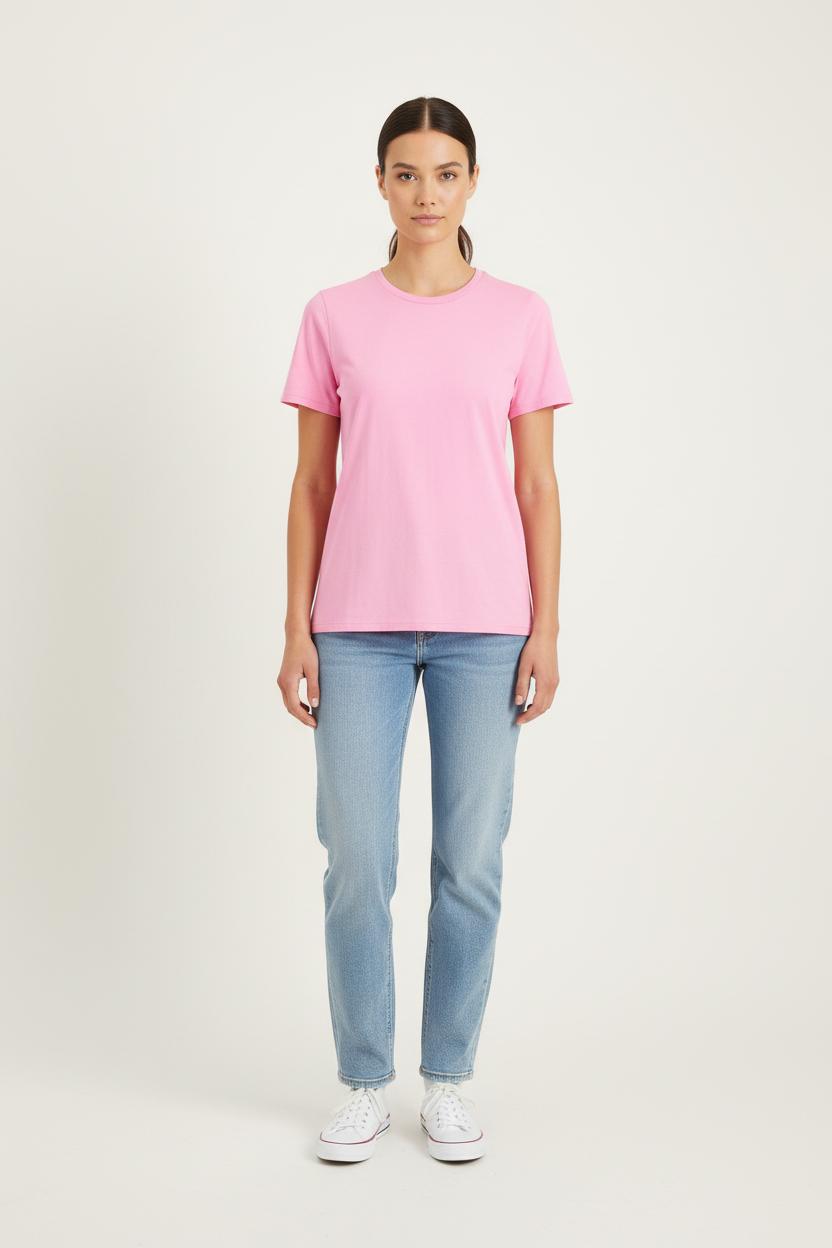 Tommy Badge T-shirt MAJESTIC FILATURES - SECONDE MAIN Pink