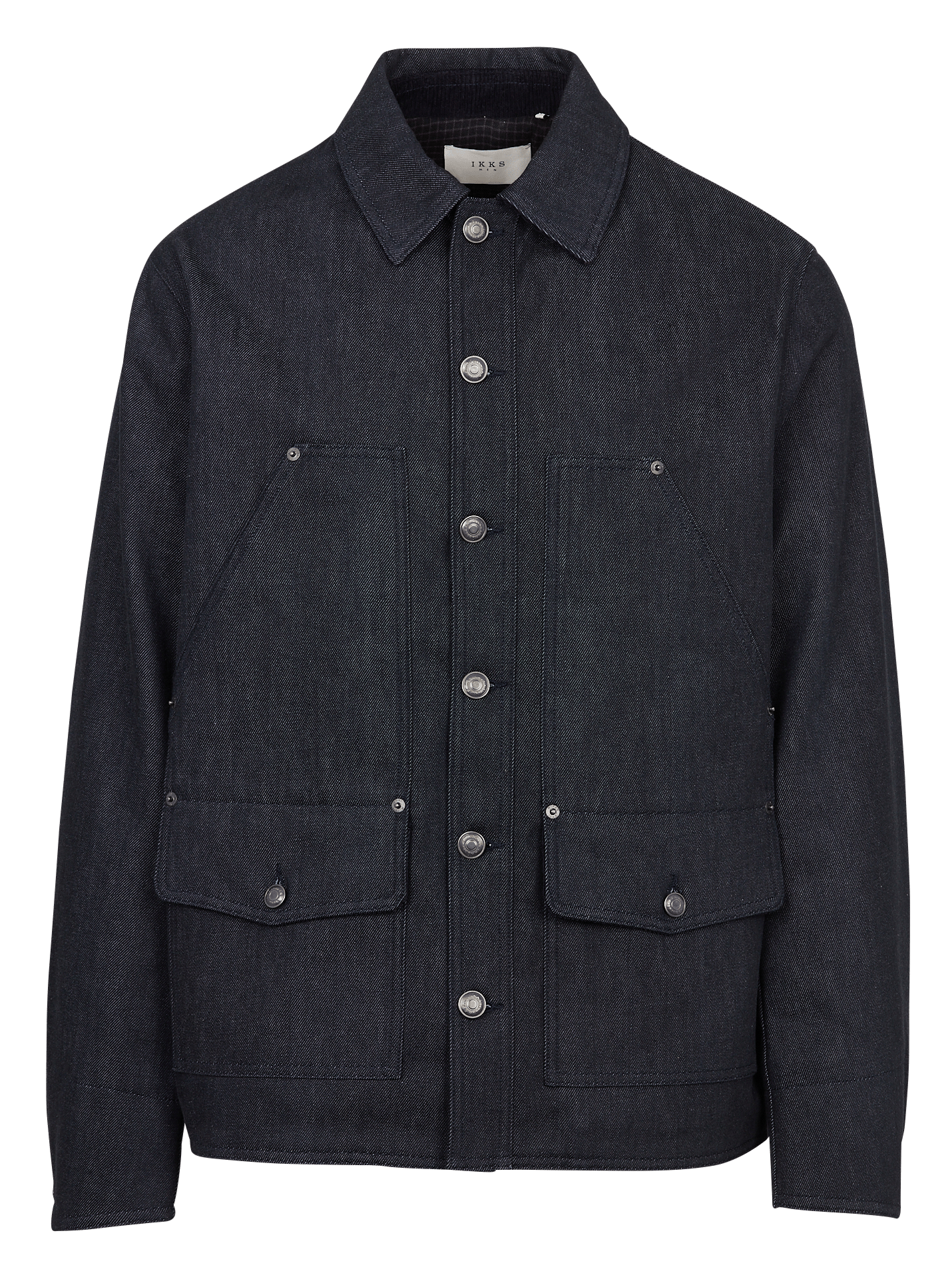 Recht, katoenen spijkerjasje met klassieke kraag IKKS Blauw