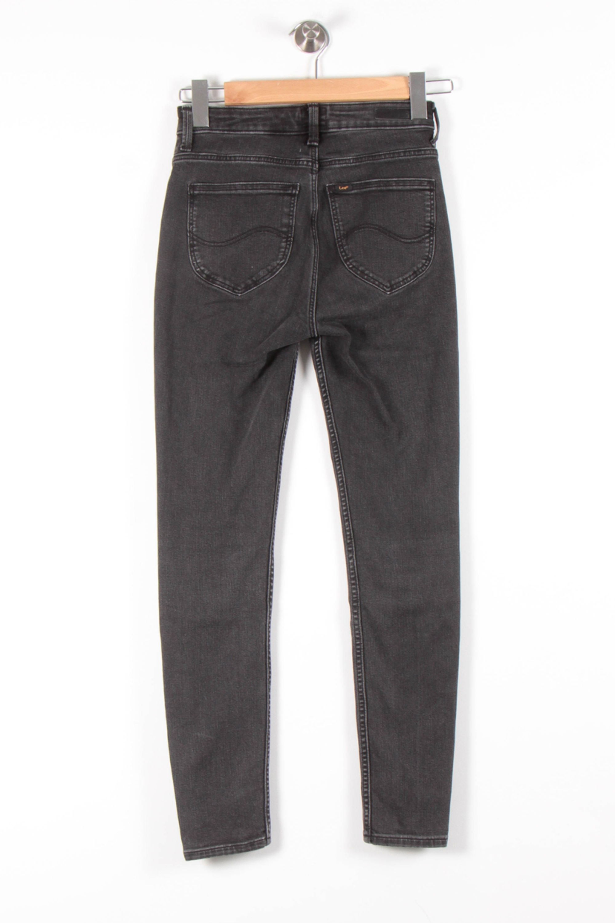 Cropped slim jeans with studs LEE - Seconde Main Black