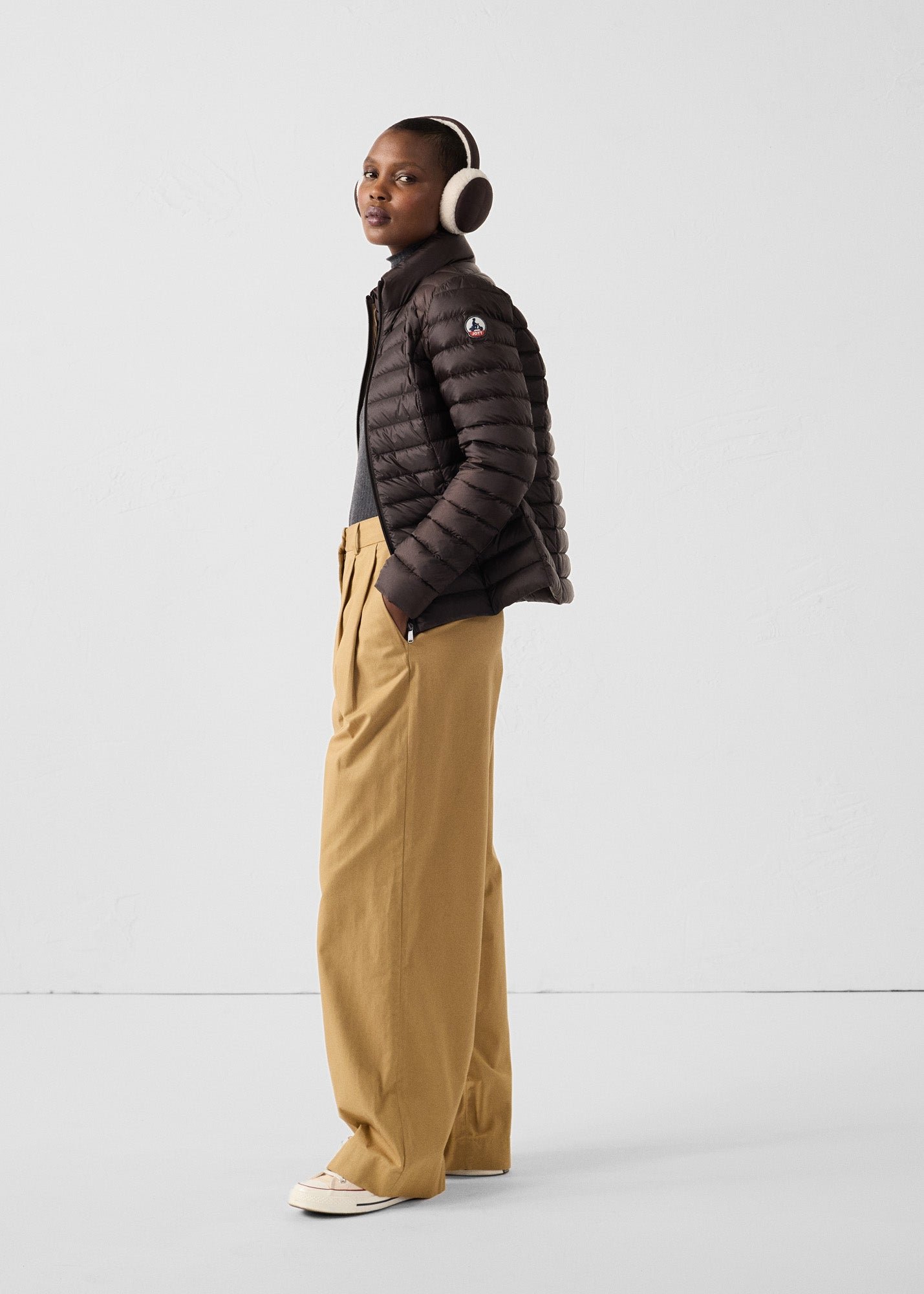 Black fuzzy ear muffs JOTT Brown