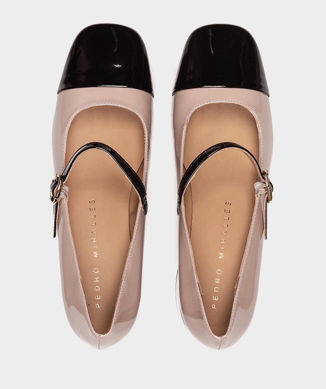 High-heeled patent leather shoes in nude and black in two colors PEDRO MIRALLES Pink