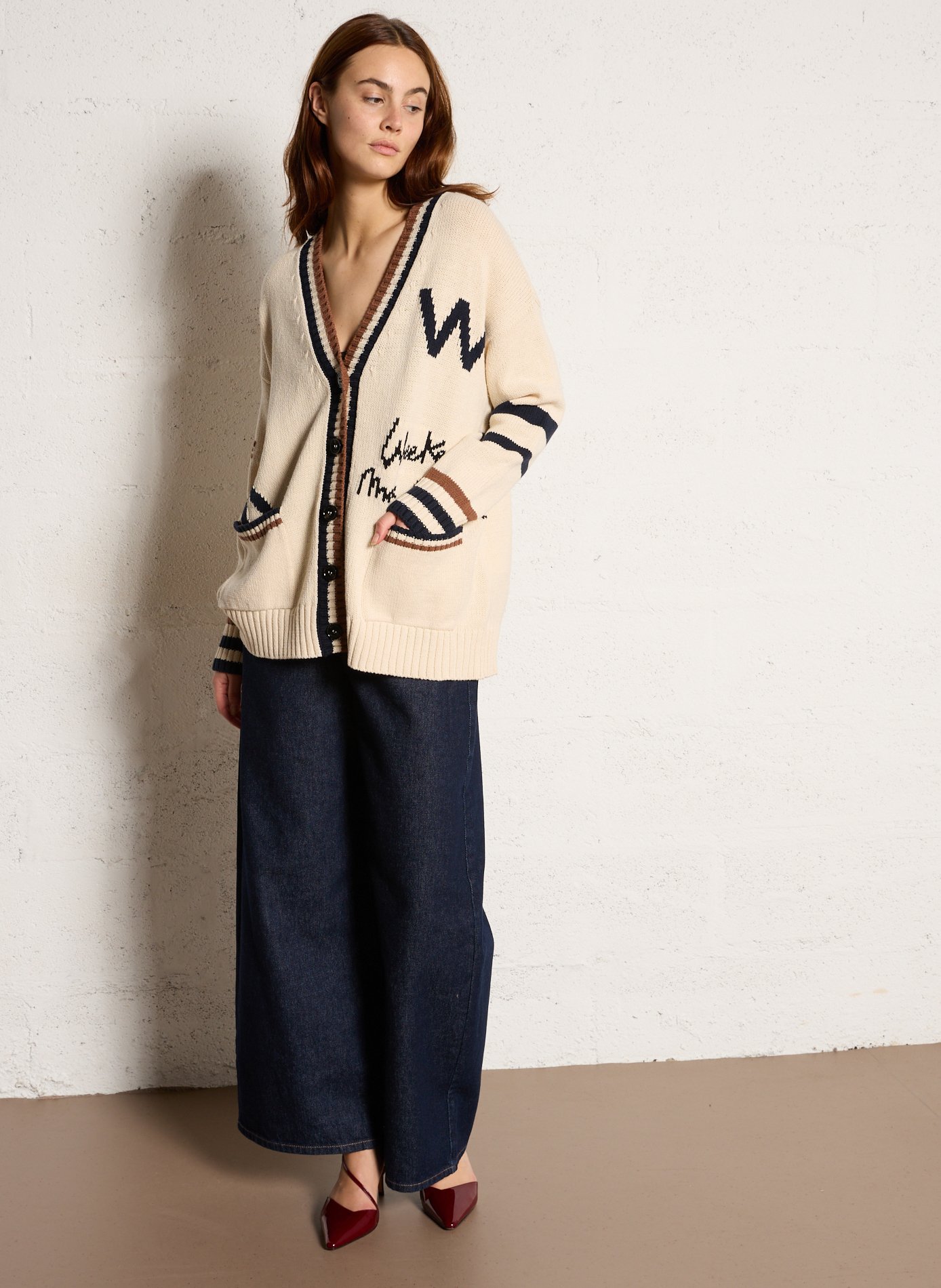 Oversized cotton blend cardigan MAX MARA WEEK END Black