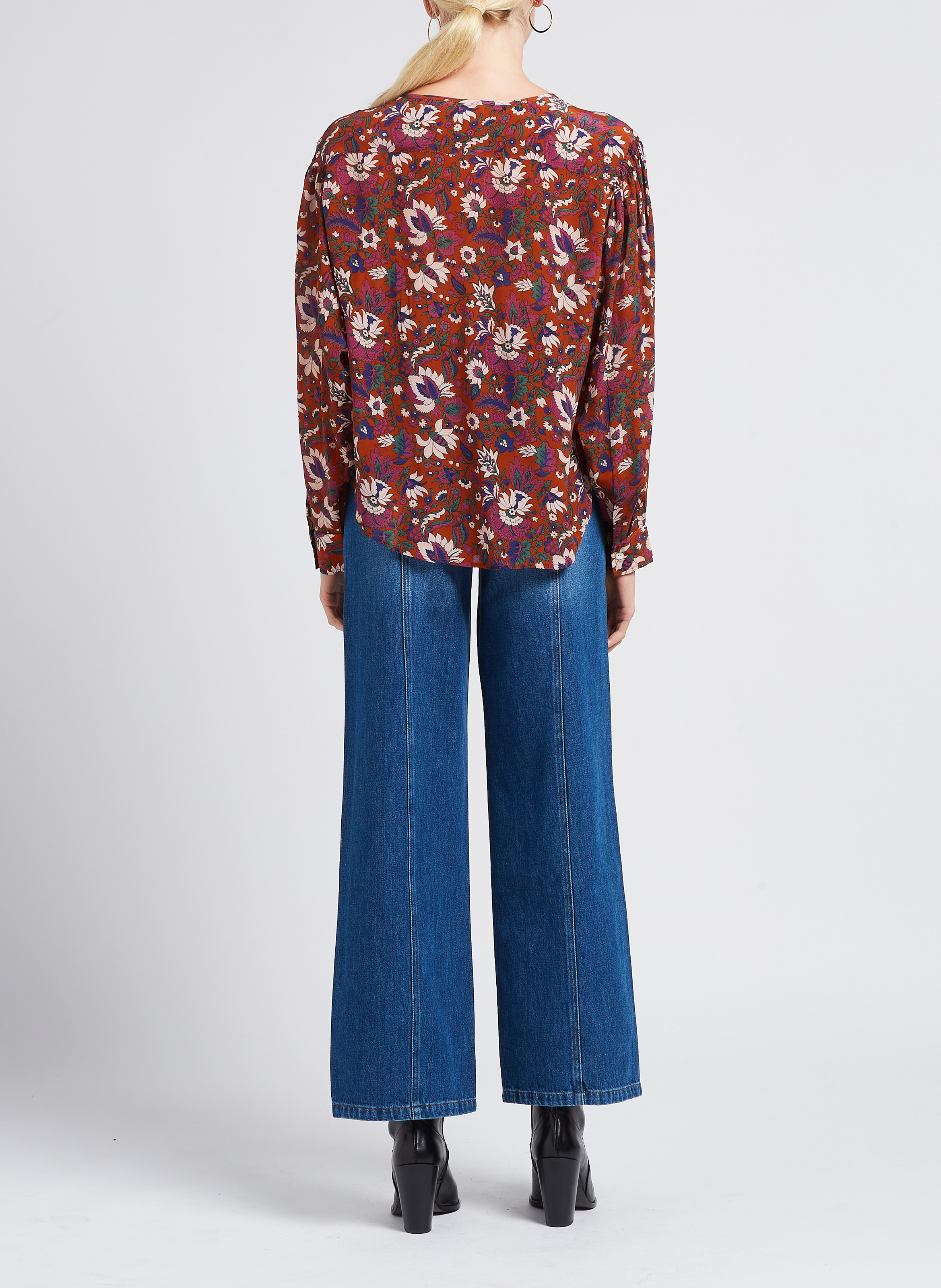 Jean large taille haute INDEE Bleu