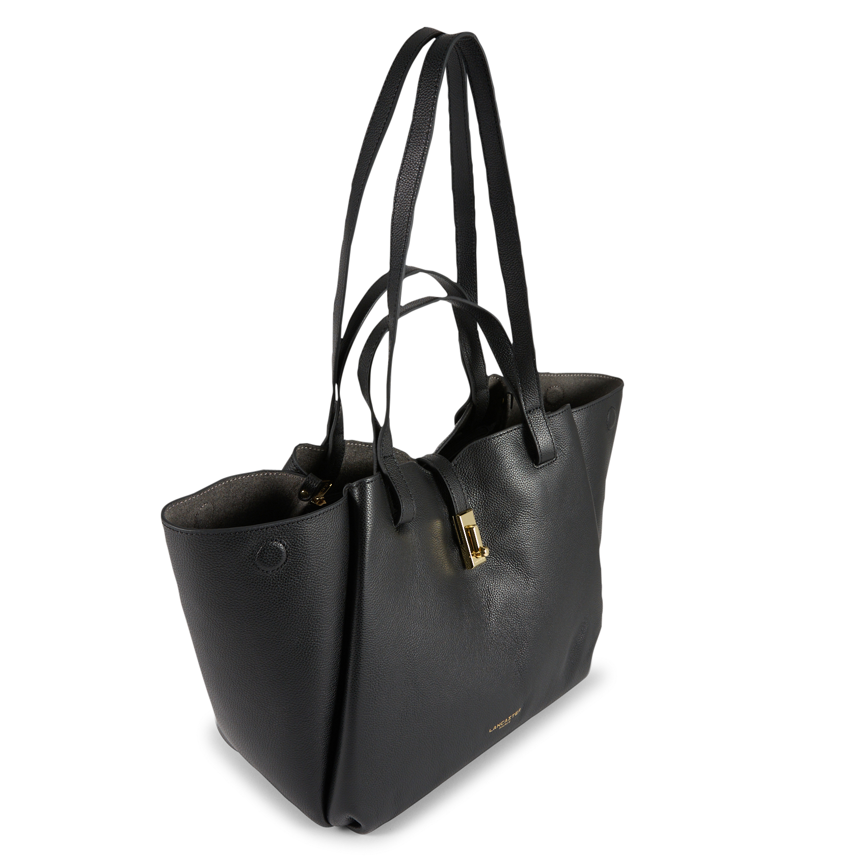 Cabas en cuir grainé LANCASTER PARIS Noir