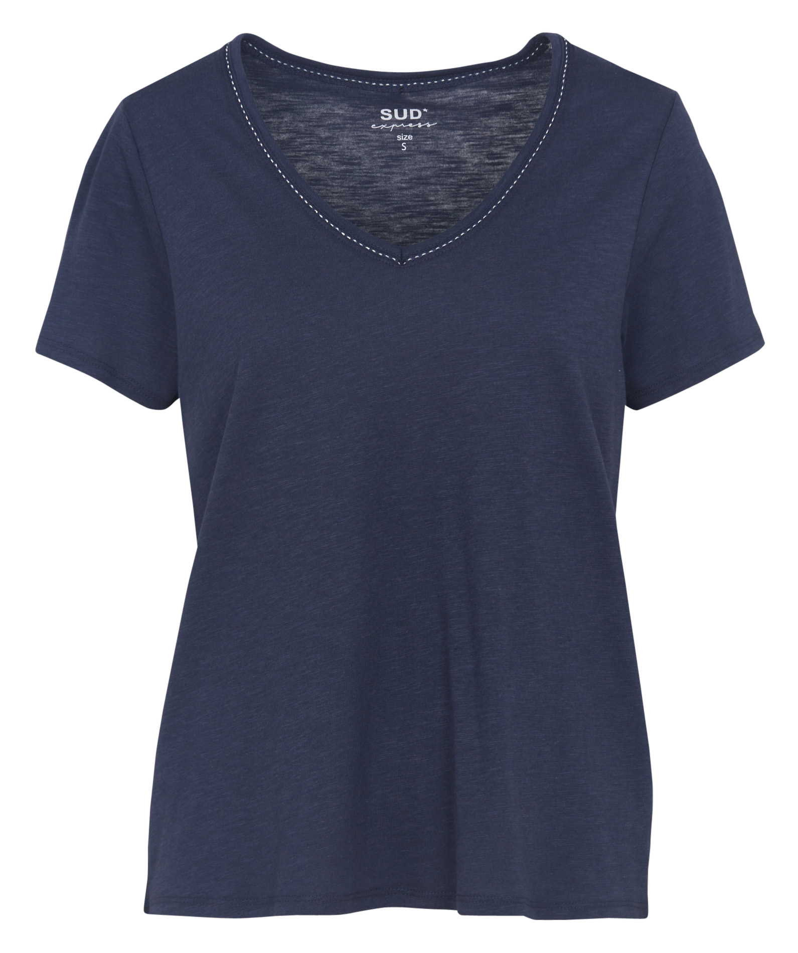 Oversize V-Ausschnitt T-Shirt aus Baumwollmischung SUD EXPRESS