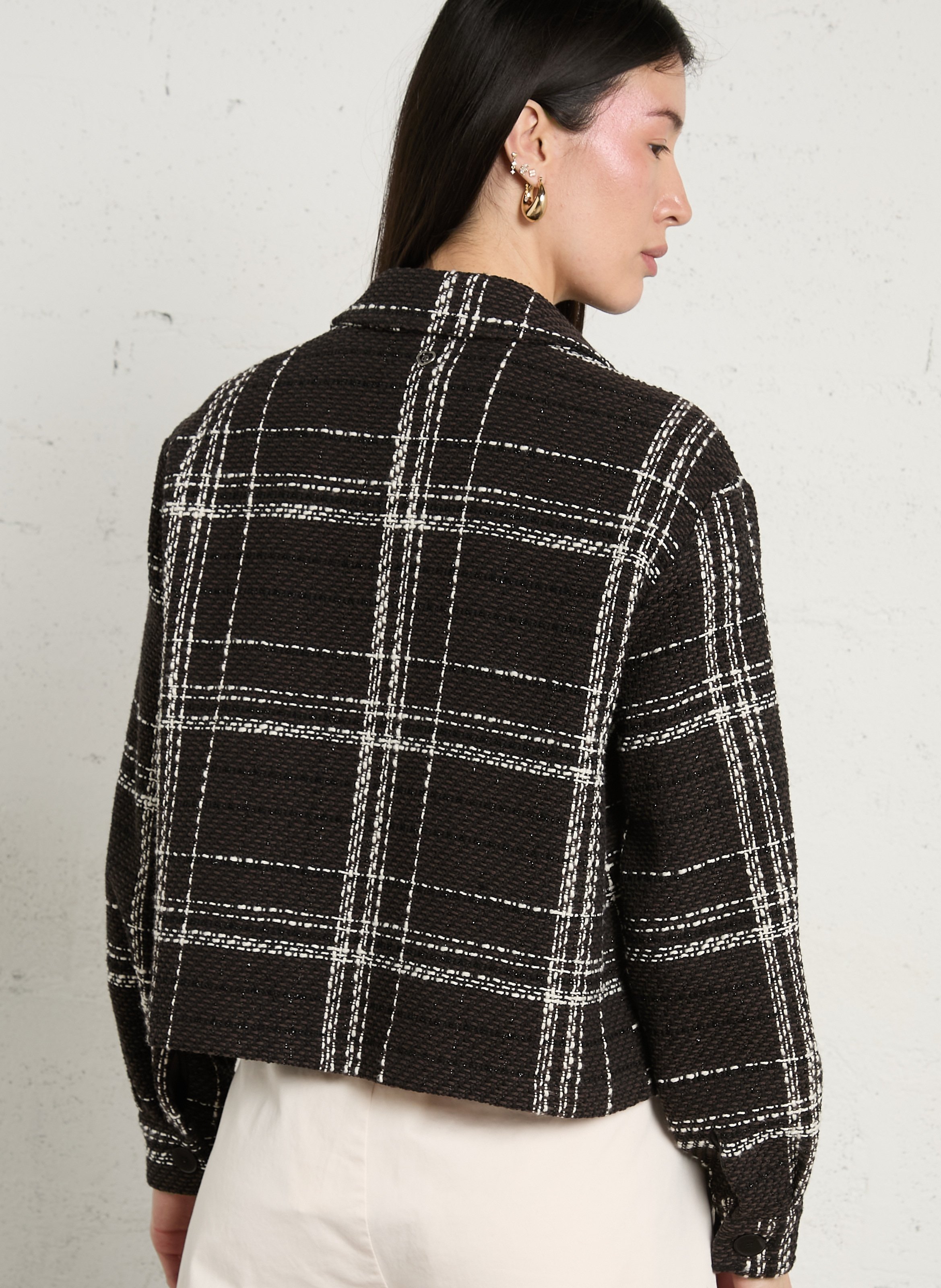 Veste col classique en coton mélangé PLEASE Marron