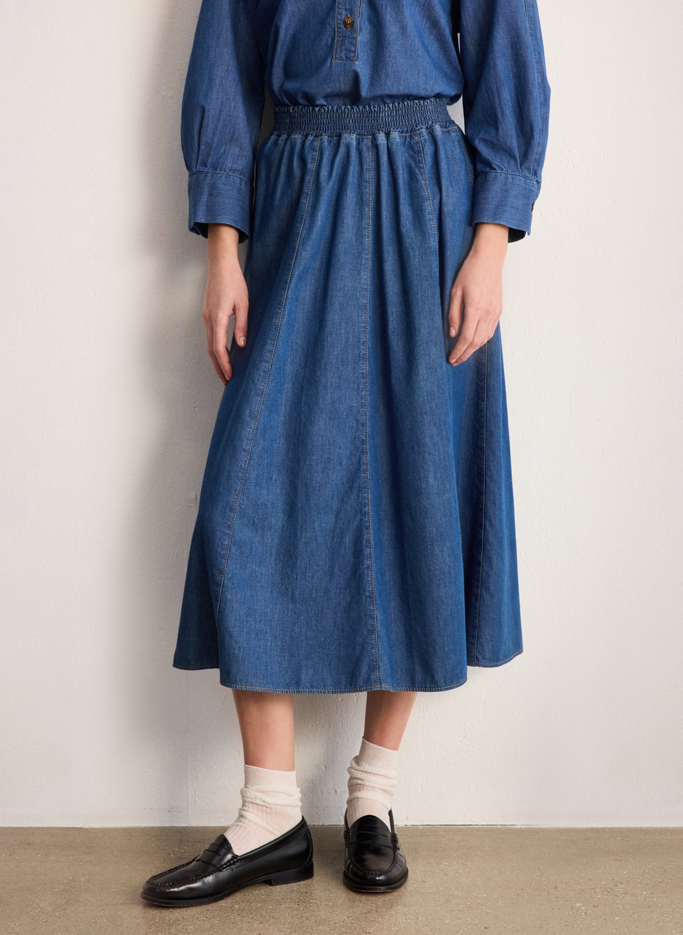 Katoenen midirok Anaïs PABLO Blauw