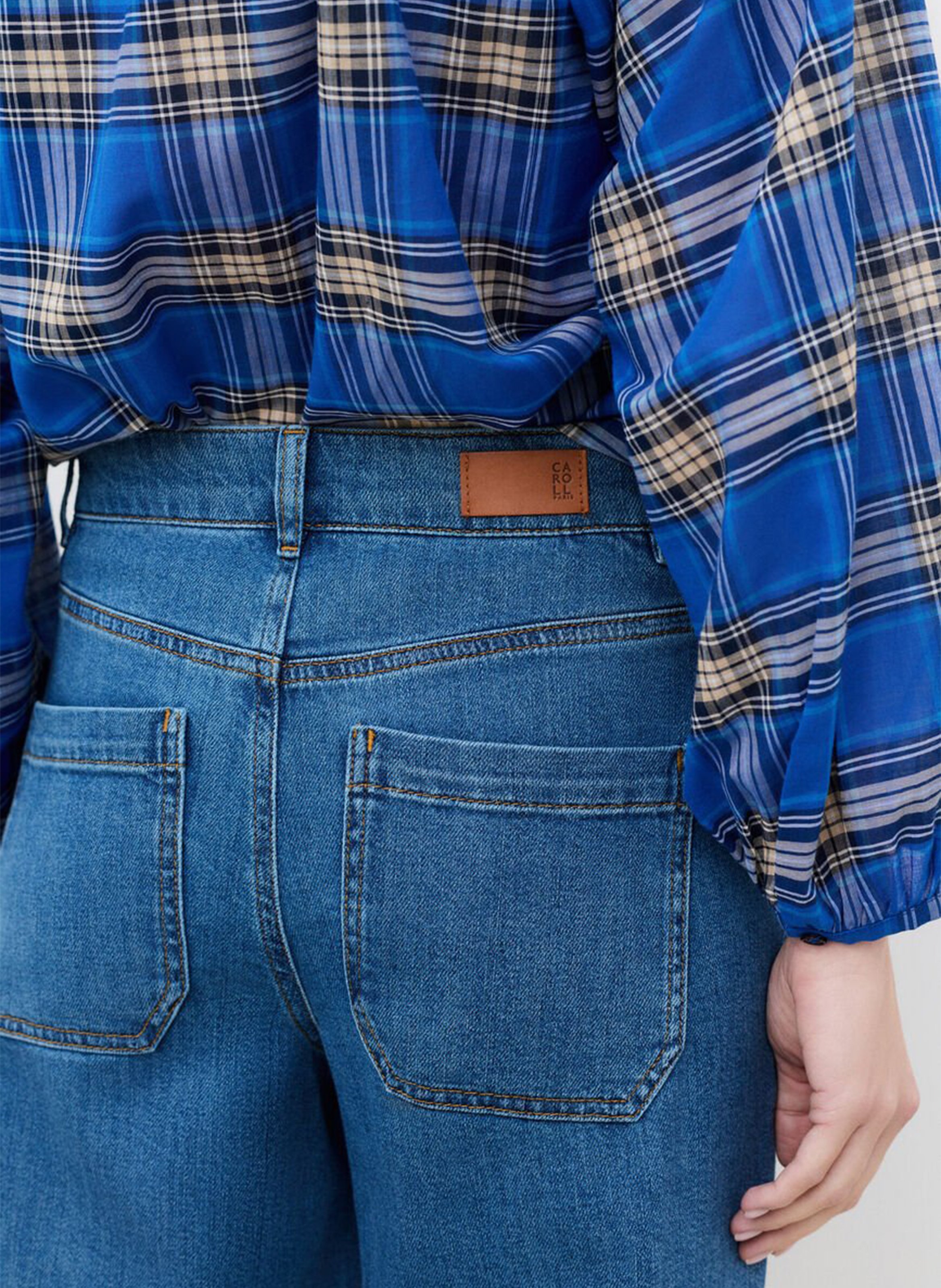 Jean flare en coton mélangé CAROLL Bleu