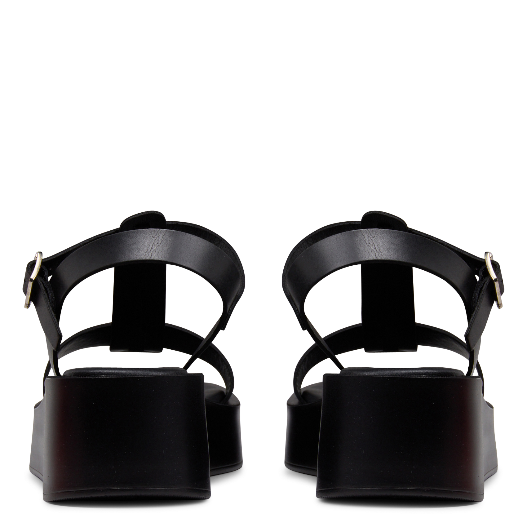 Fabia leather wedge sandals JB MARTIN Black