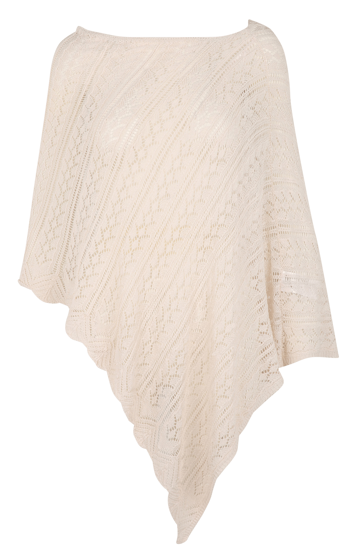 Rundhalsausschnitt-Pullovercape LA FEE MARABOUTEE Weiss