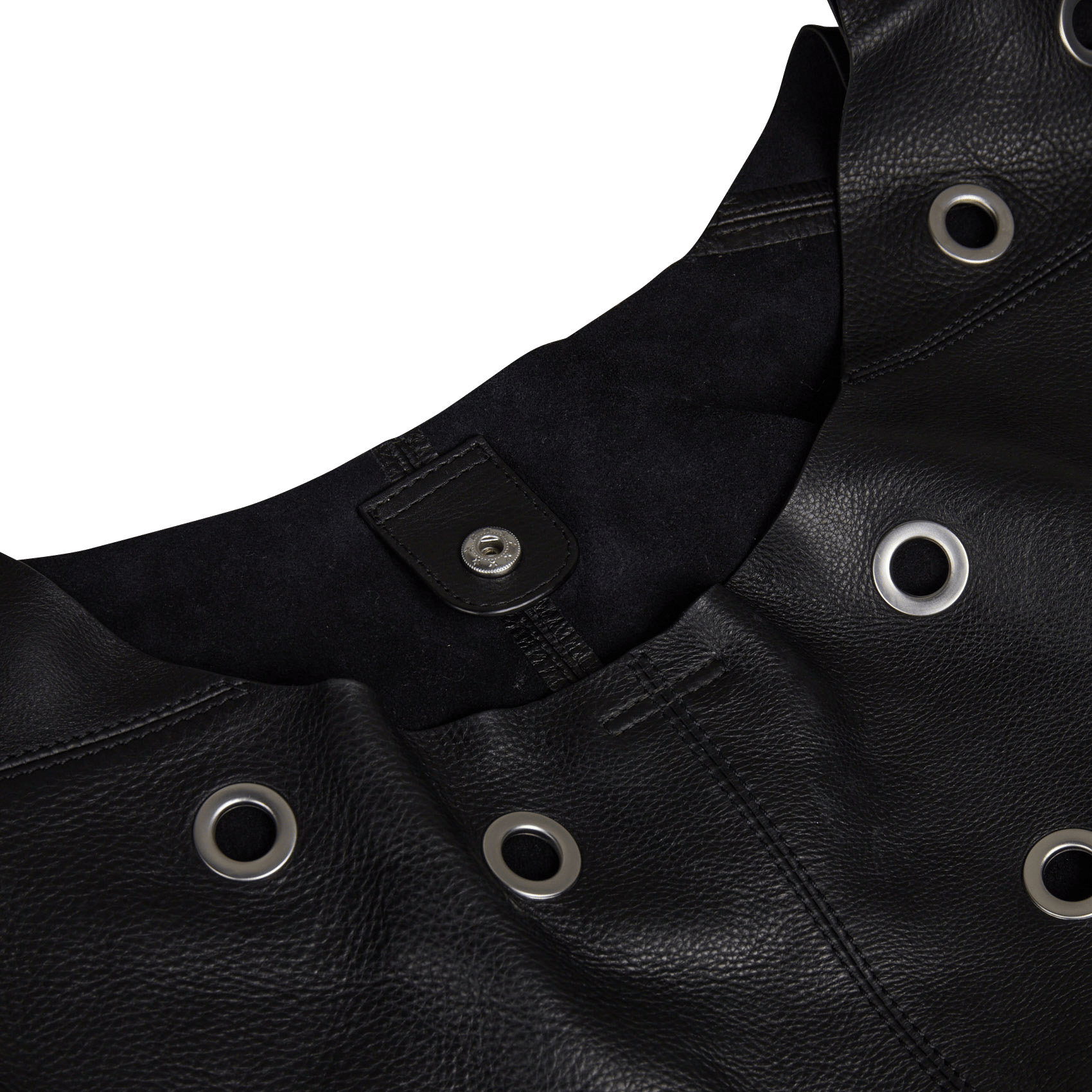 Soft leather hobo bag with eyelets IKKS Black