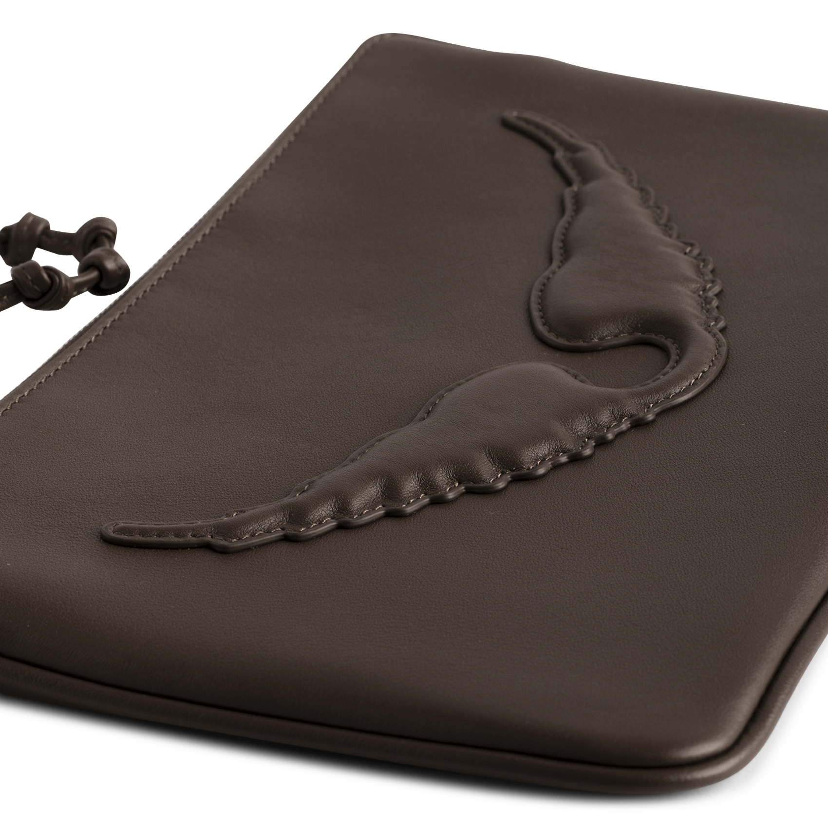 Brede leren riem met studs ZADIG&VOLTAIRE Bruin