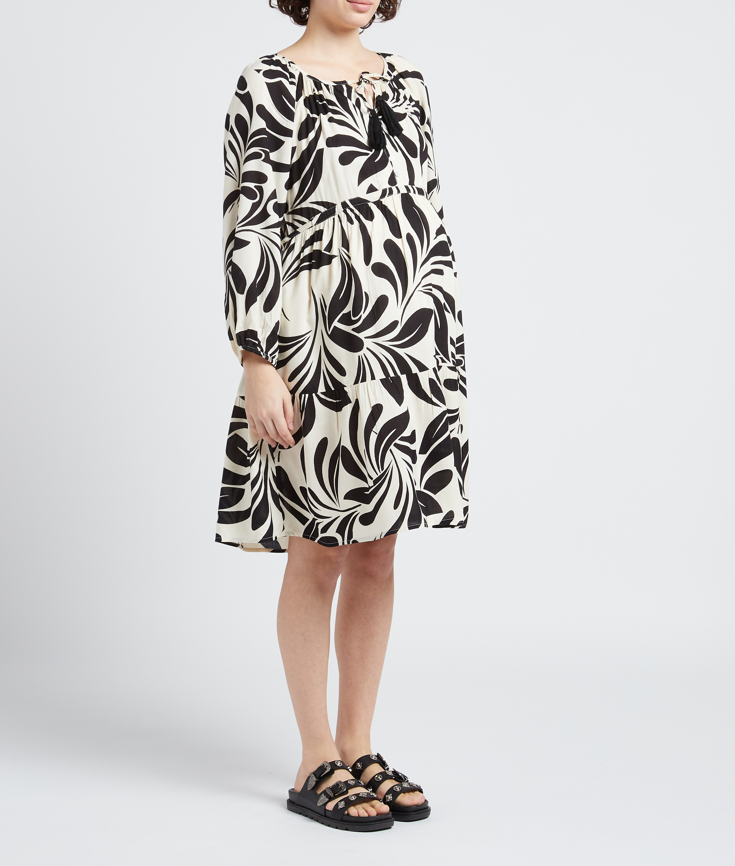 Loose-fit V-neck short dress SERAPHINE Multicolored