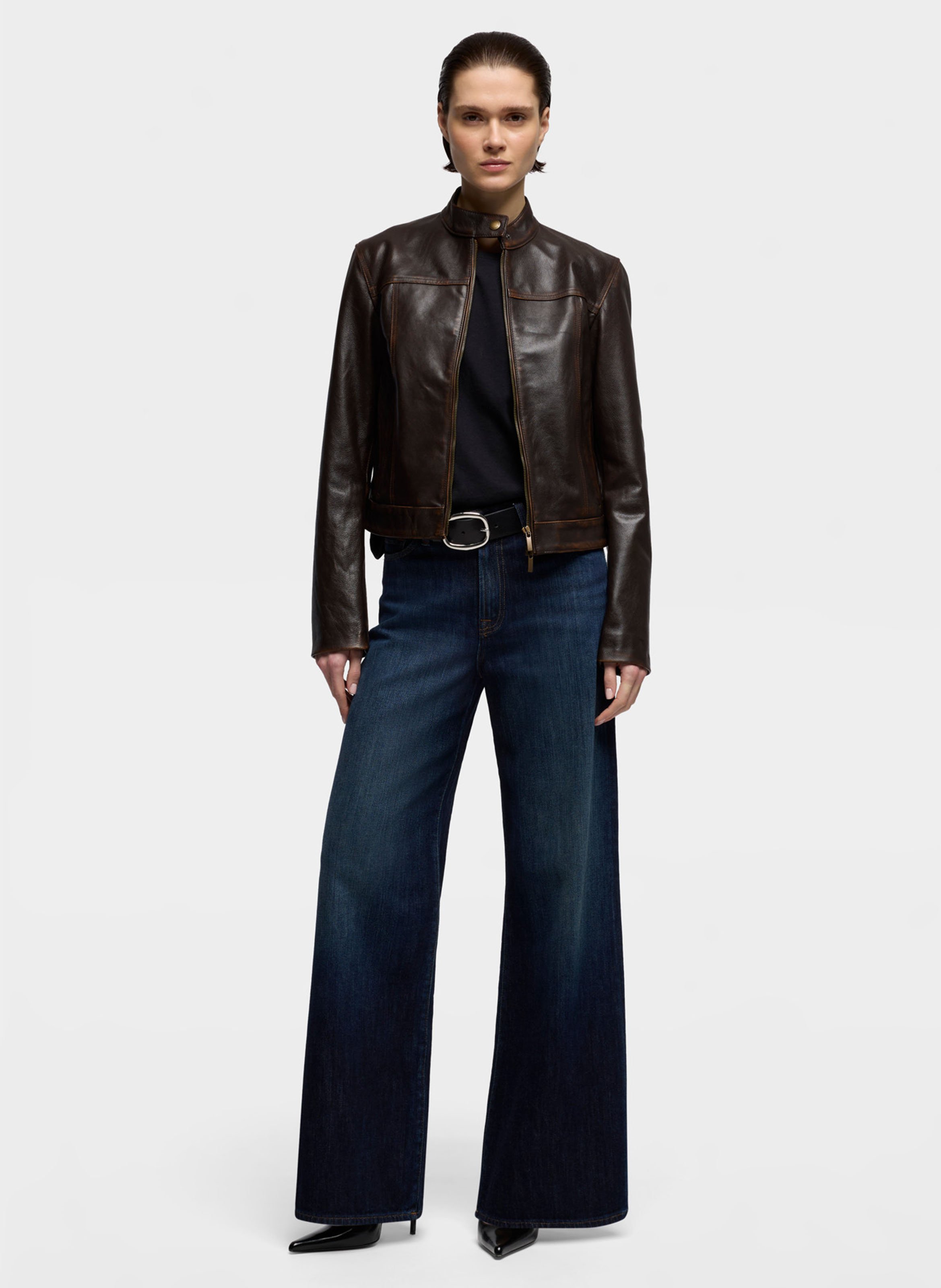 Weite High-Waist Flare-Jeans 7 FOR ALL MANKIND Blau