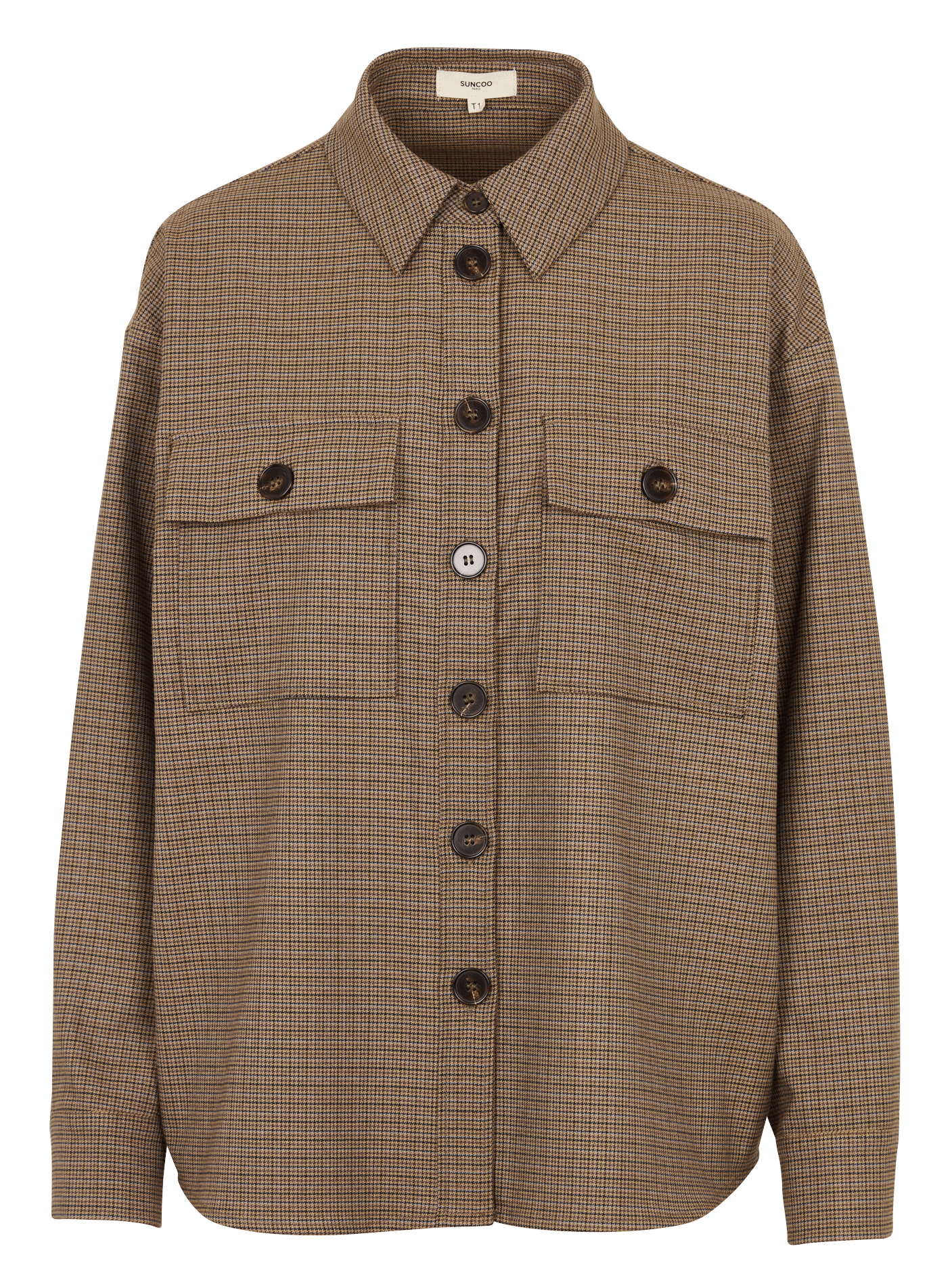 Oversized patterned shirt SUNCOO Brown