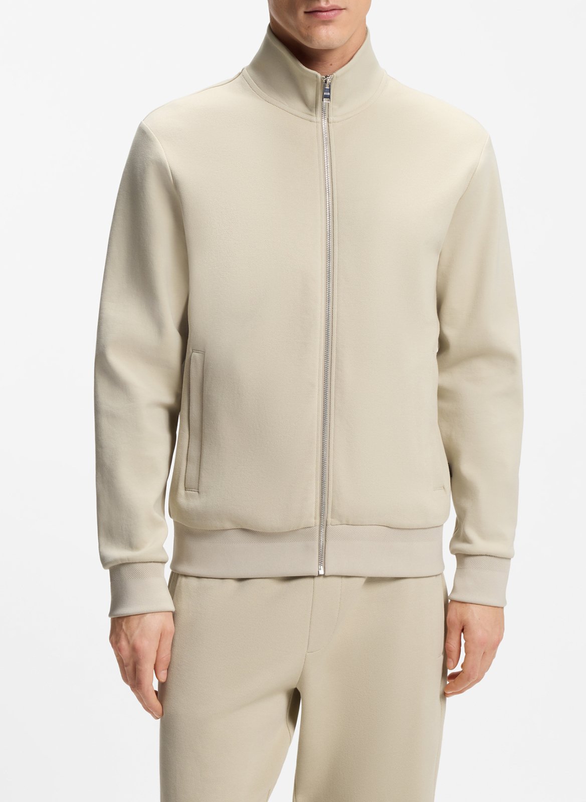 Straight cotton-blend sweatshirt BOSS Beige