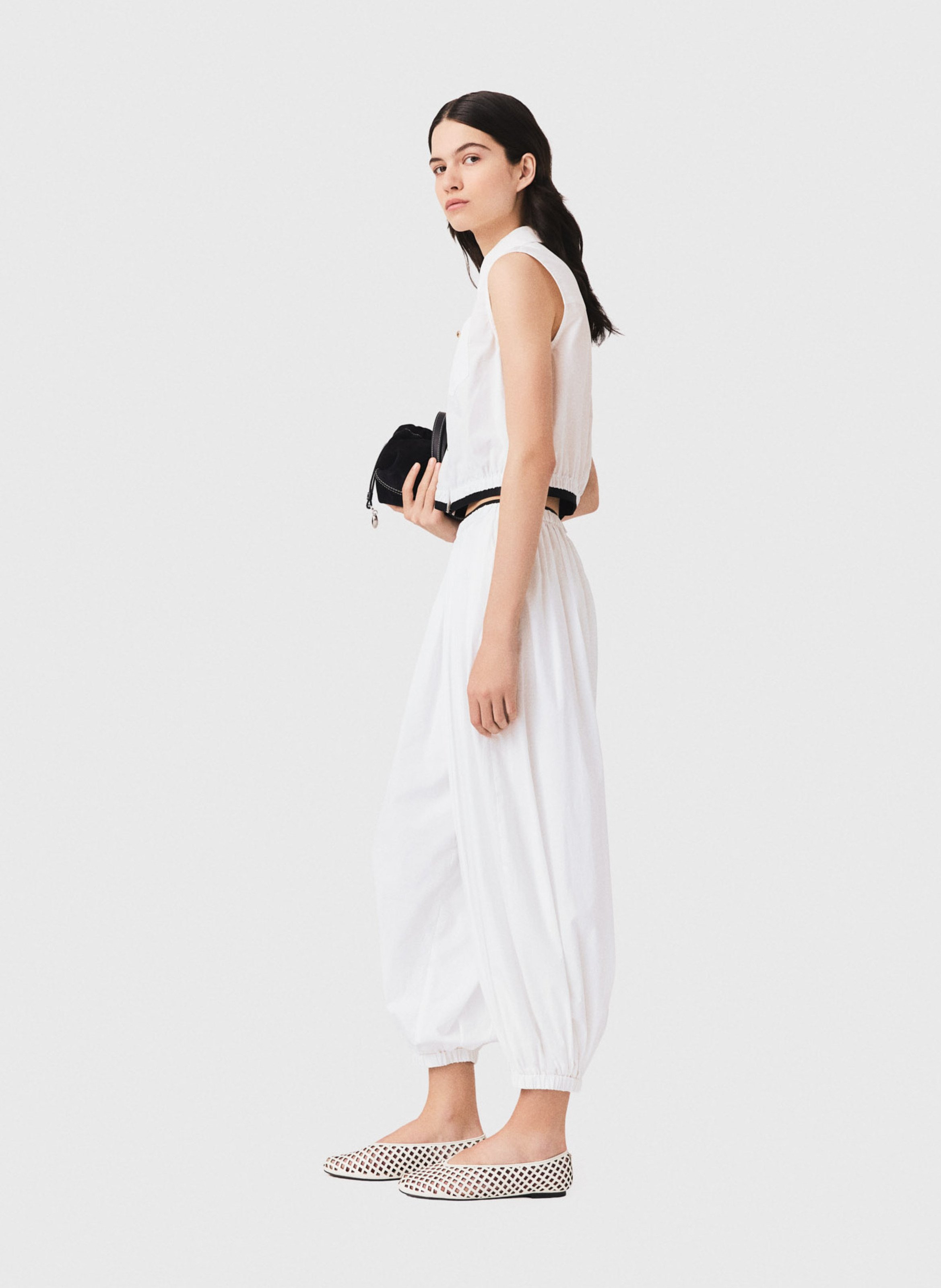 Chemise droite en coton MAJE Blanc