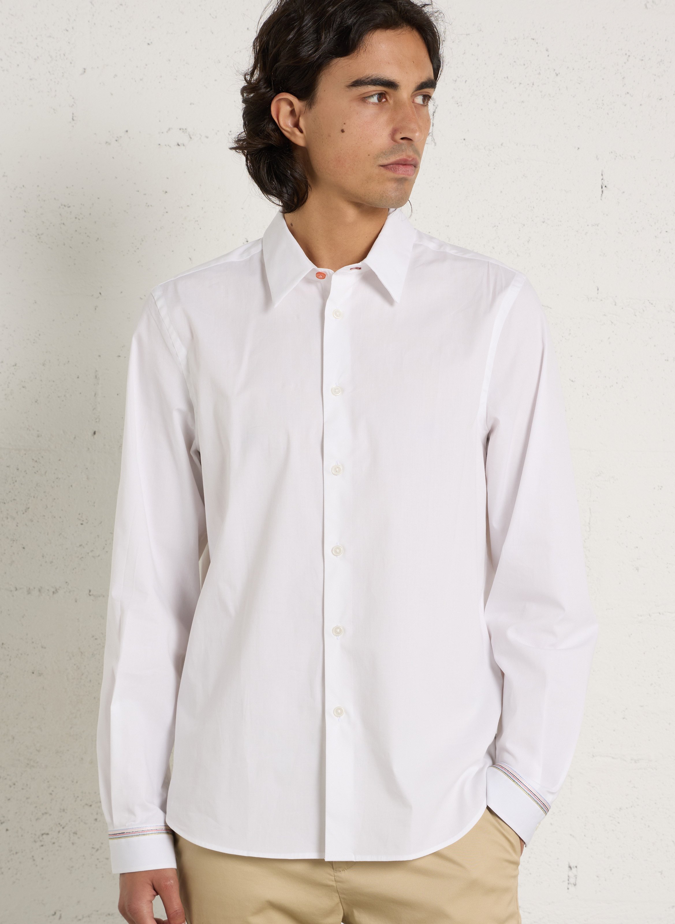 Rechte blouse van biologisch katoenmix PAUL SMITH Wit