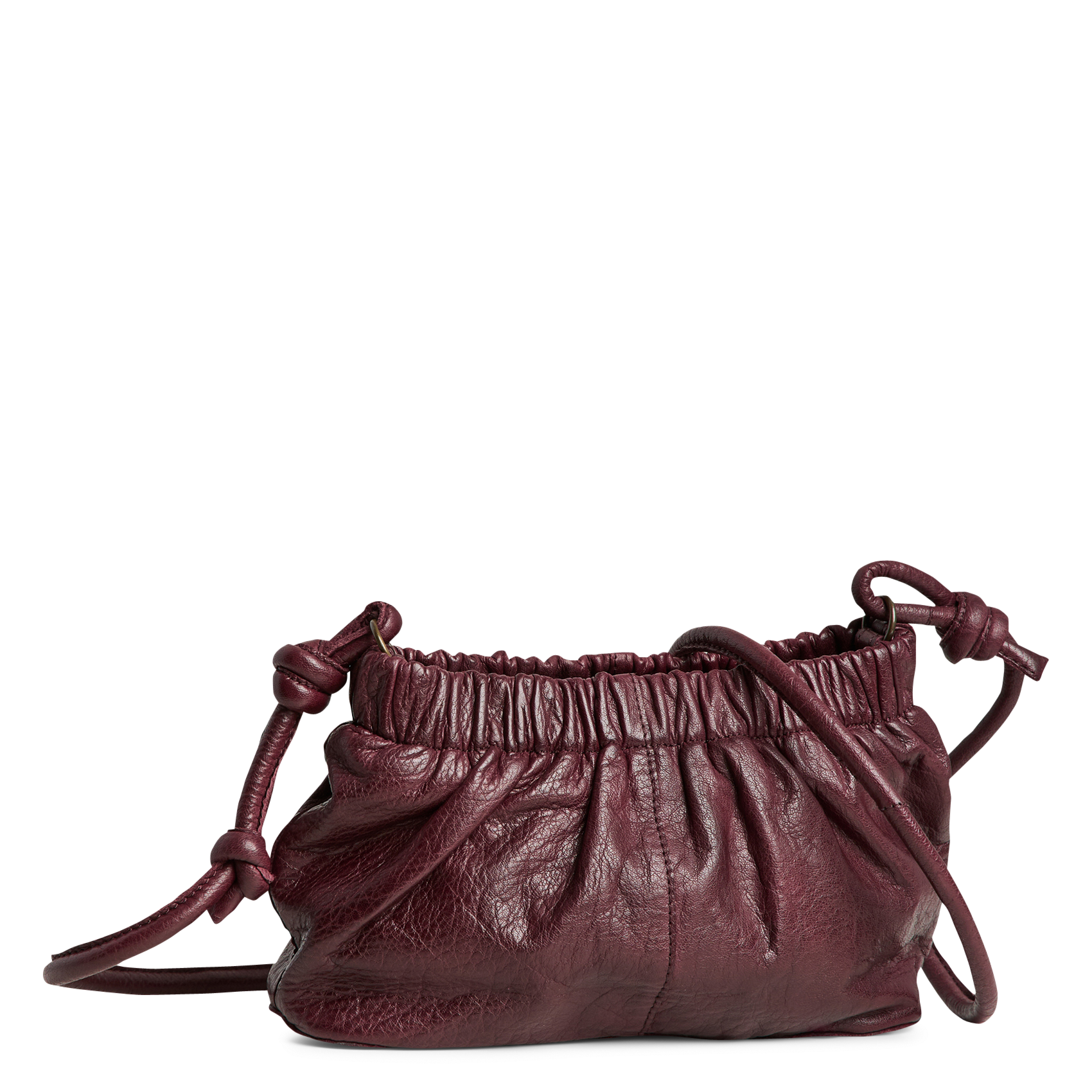 Leather shoulder bag PIECES Plums