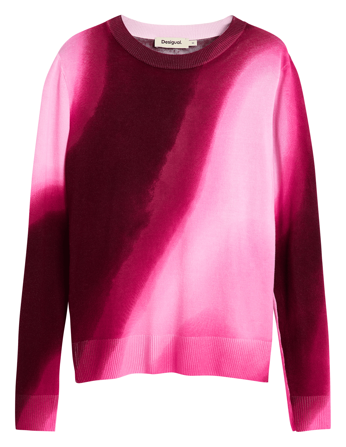 Pull droit col rond en maille imprimée DESIGUAL Rouge