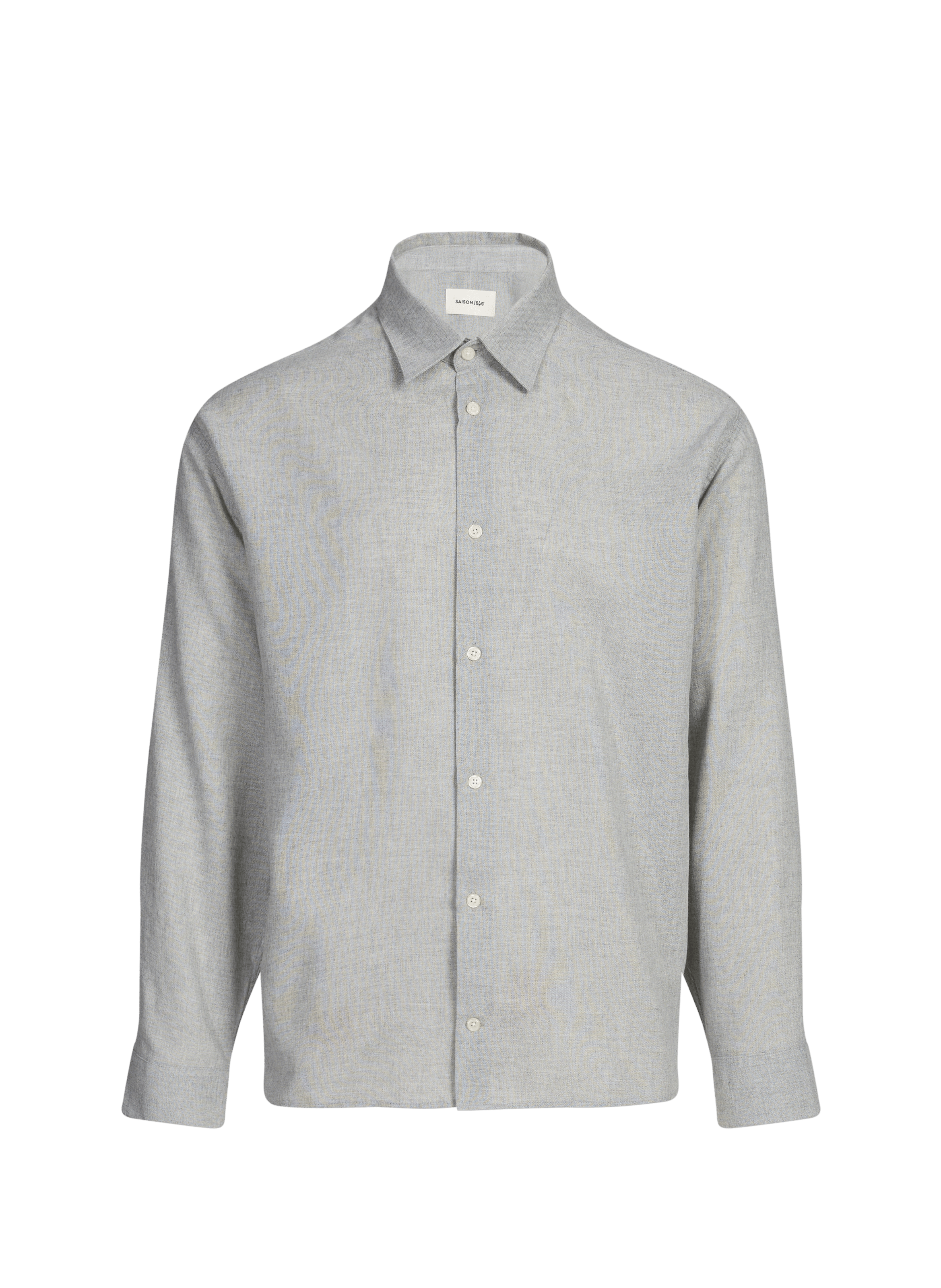 Solid straight button-up shirt SAISON 1865