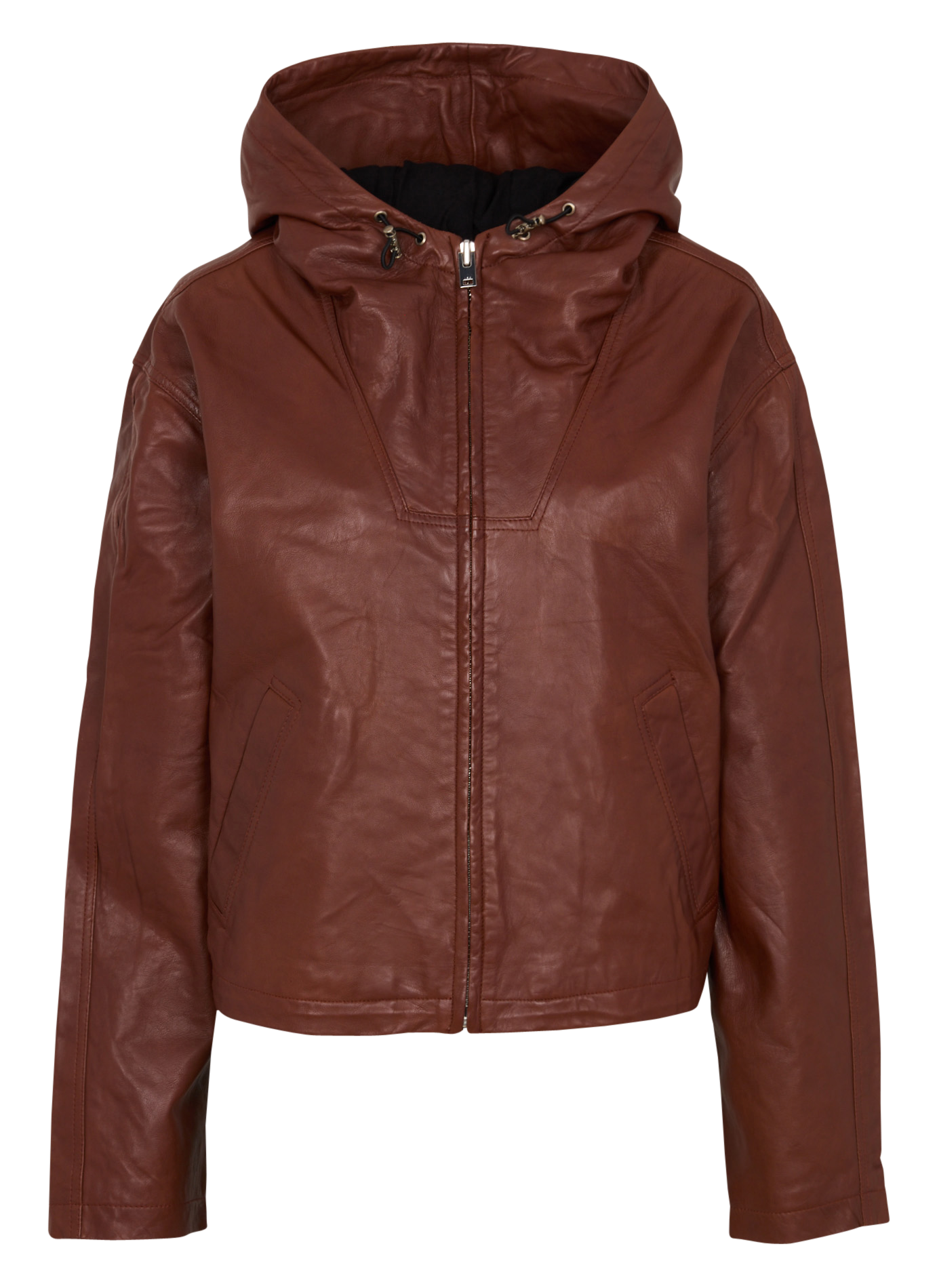 Veste à capuche oversize en cuir IRO Marron