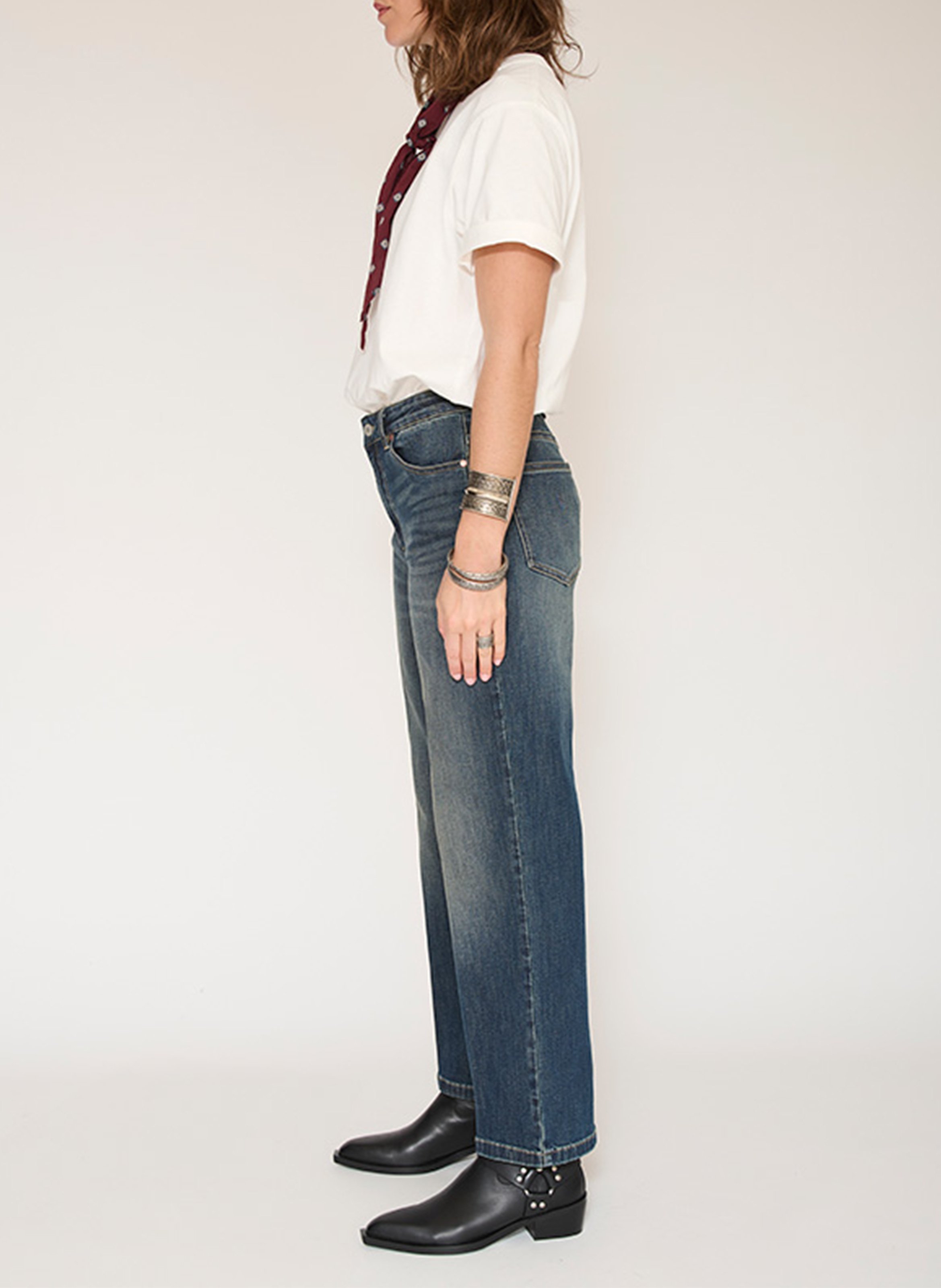 Gerade geschnittene weite Jeans aus Baumwollmischung MKT Blau