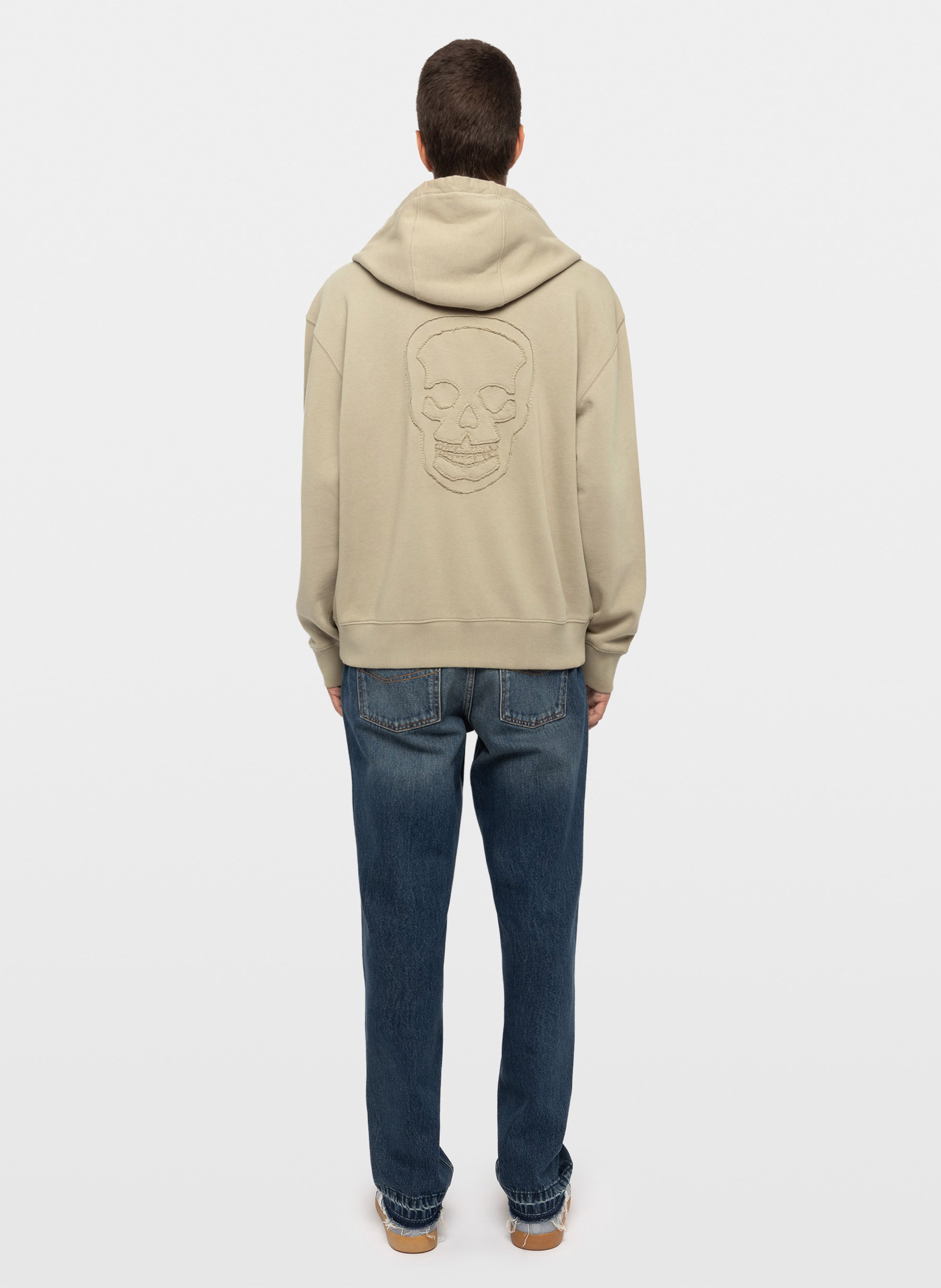 Straight zip-up cotton sweatshirt ZADIG&VOLTAIRE Beige