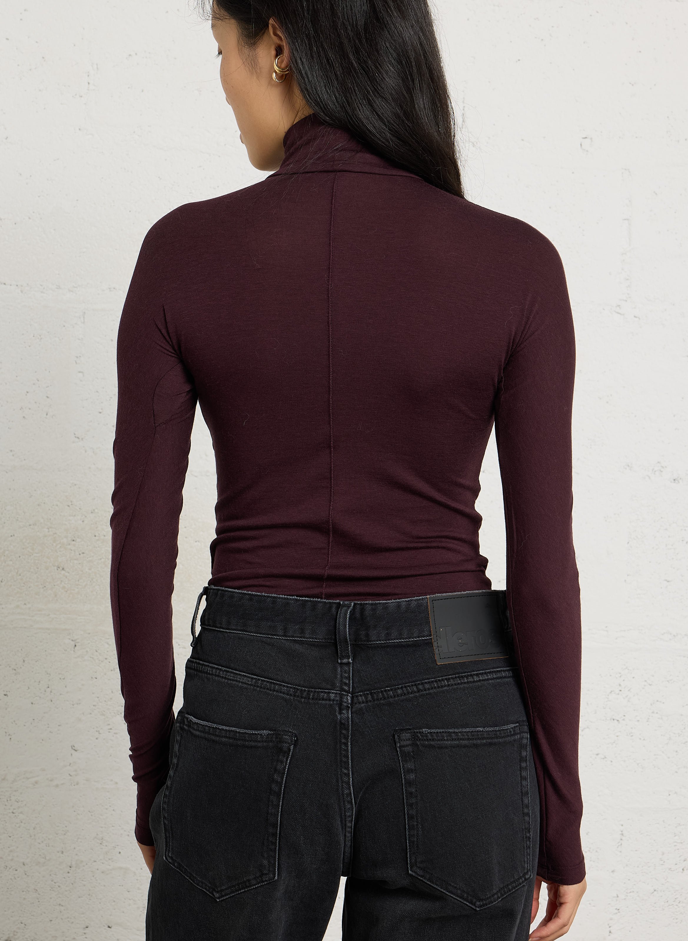 Eng anliegendes Rollkragen-T-Shirt uni BELLEROSE Rot